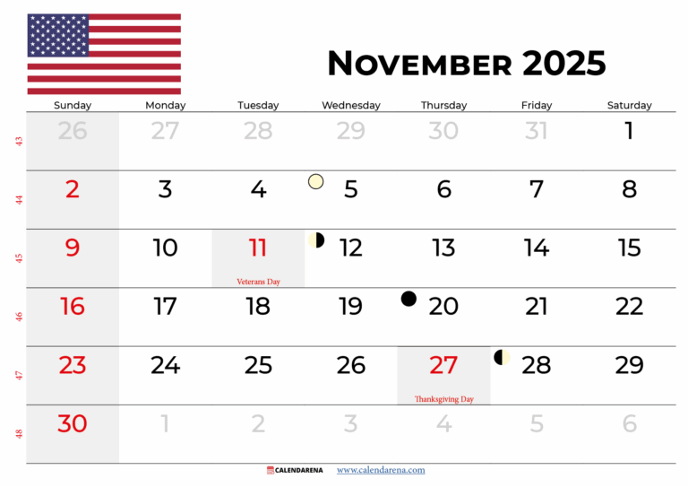 November 2025 Calendar Free Printable U0026 Online