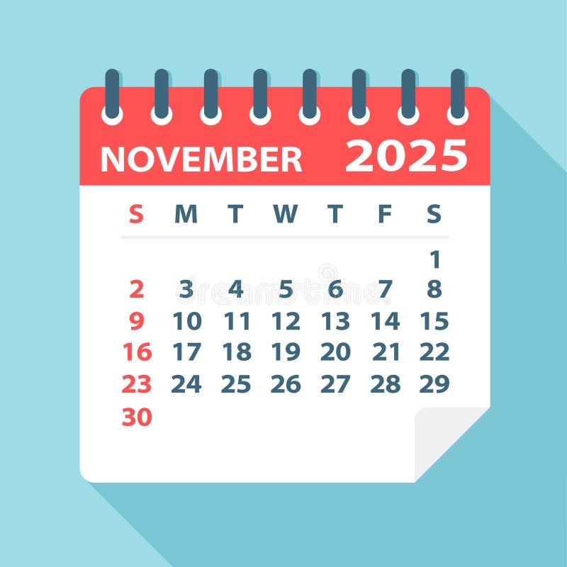 November 2025 Calendar Leaf Vector Illustration Stock Vector Illustration Of November 2025 319426595