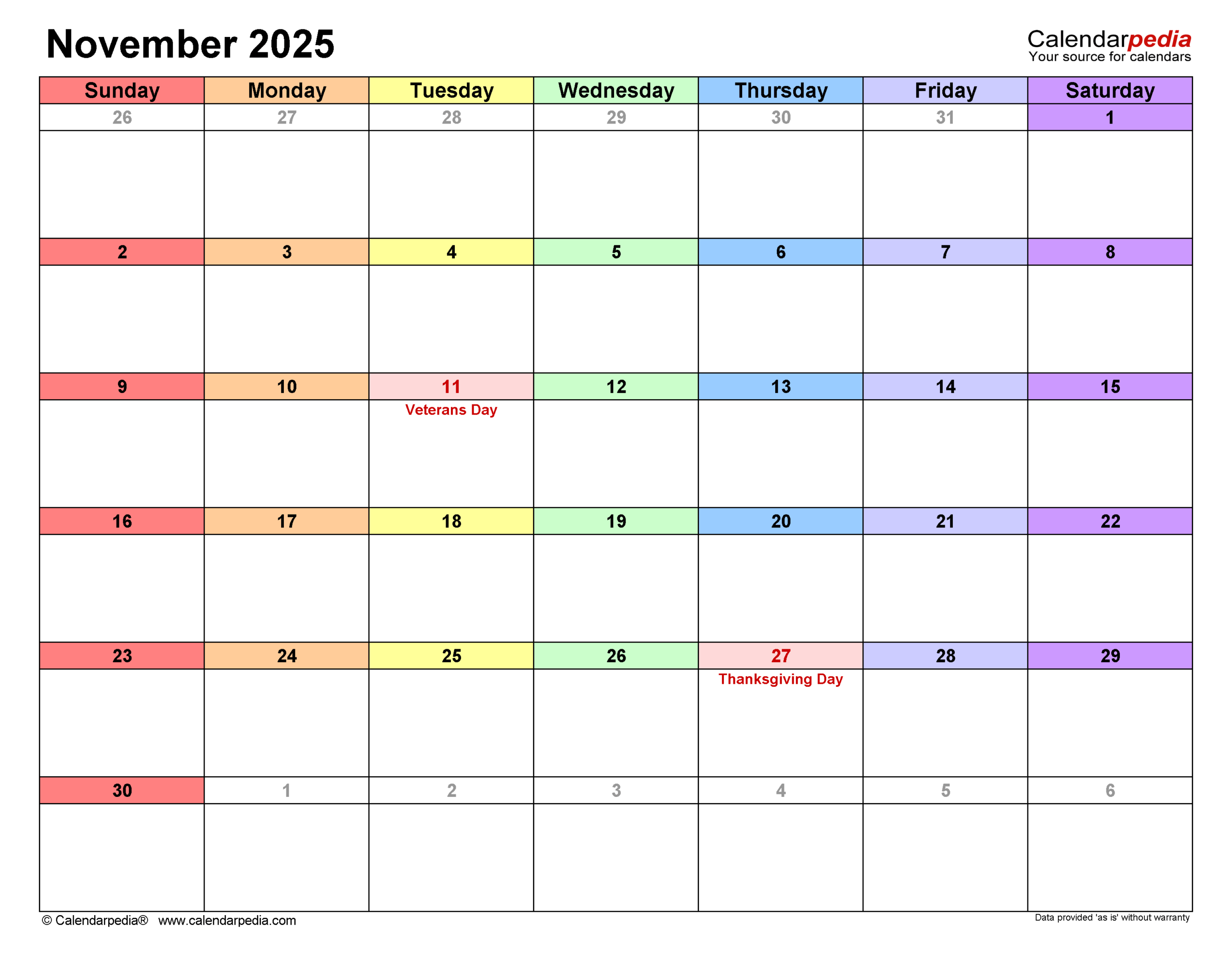 November 2025 Calendar Philippines