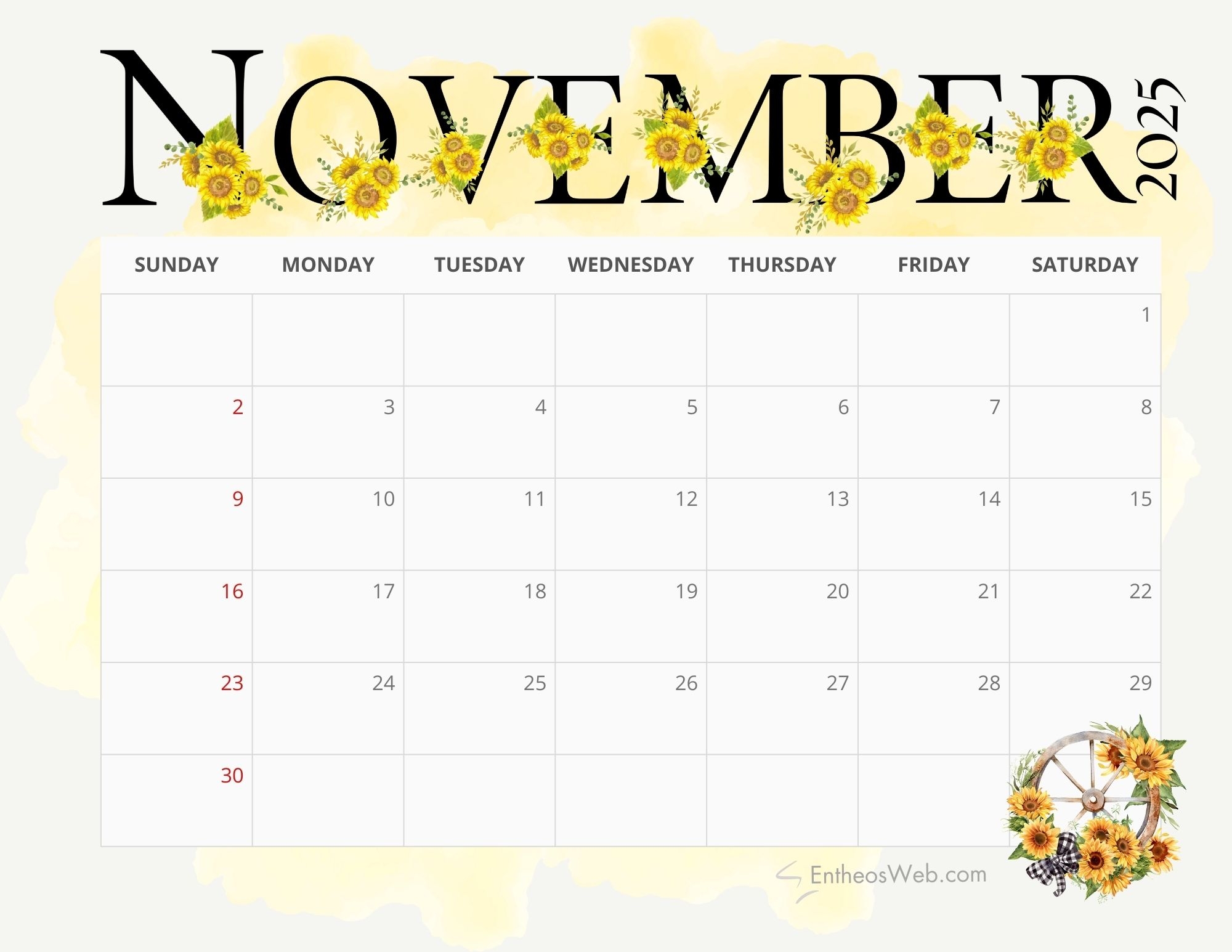 November 2025 Social Media Calendar