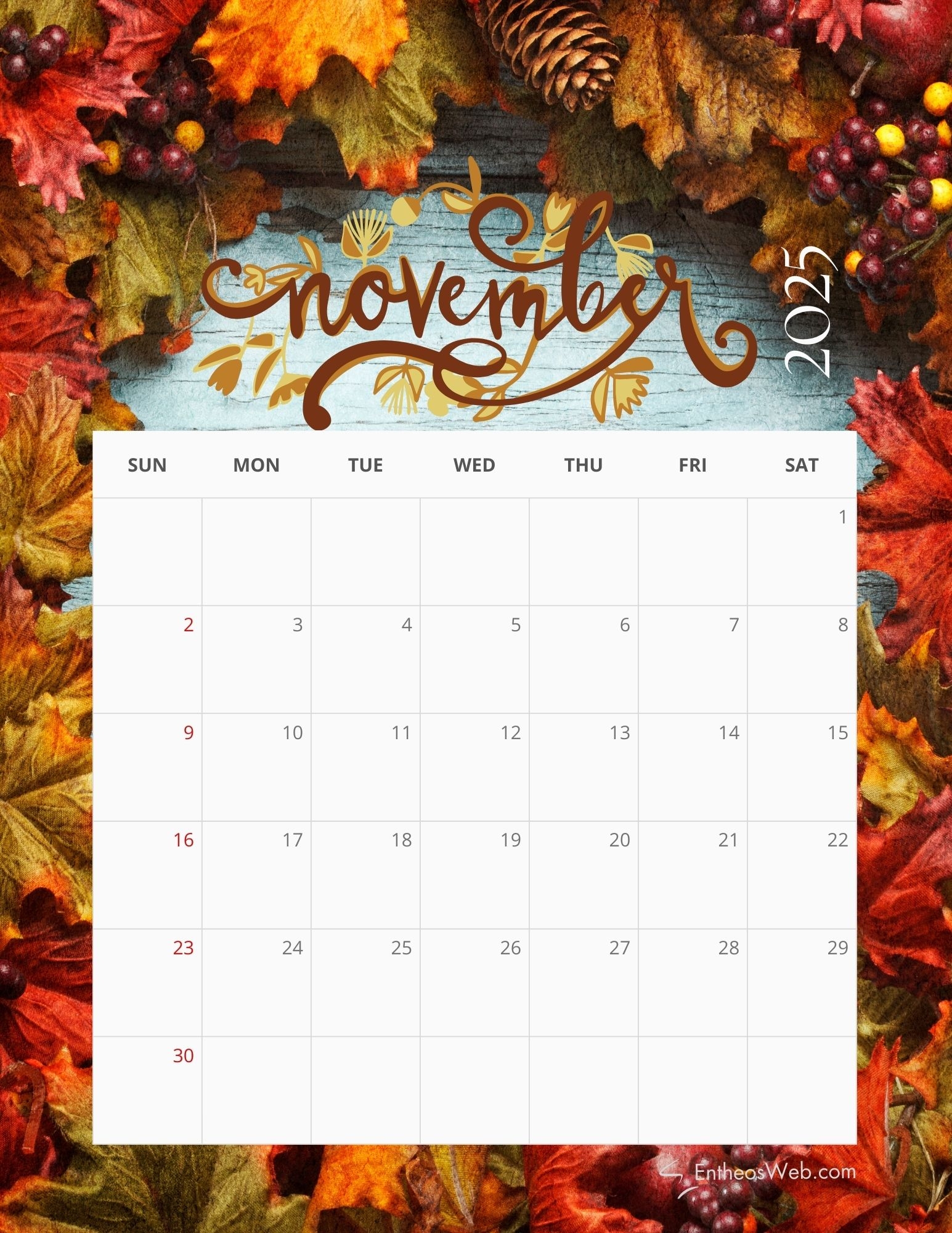 Health Calendar November 2025