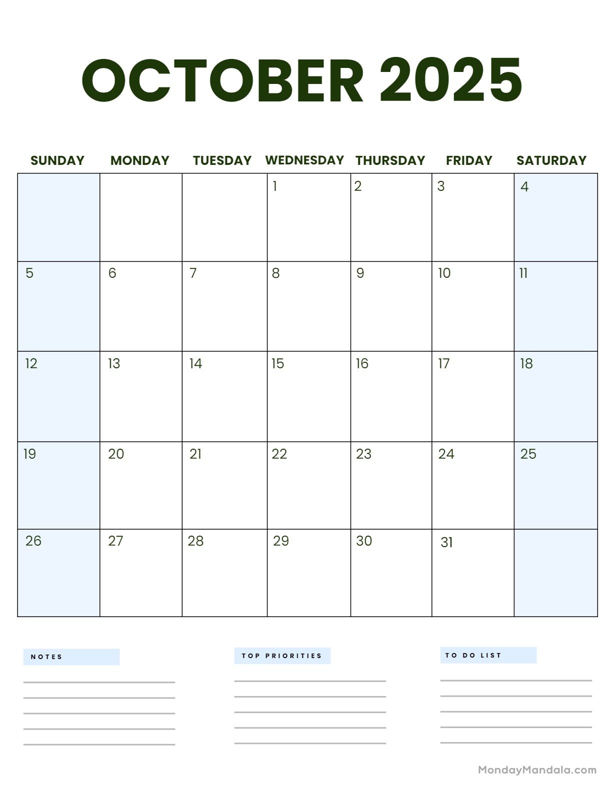 October 2025 Calendar Movies