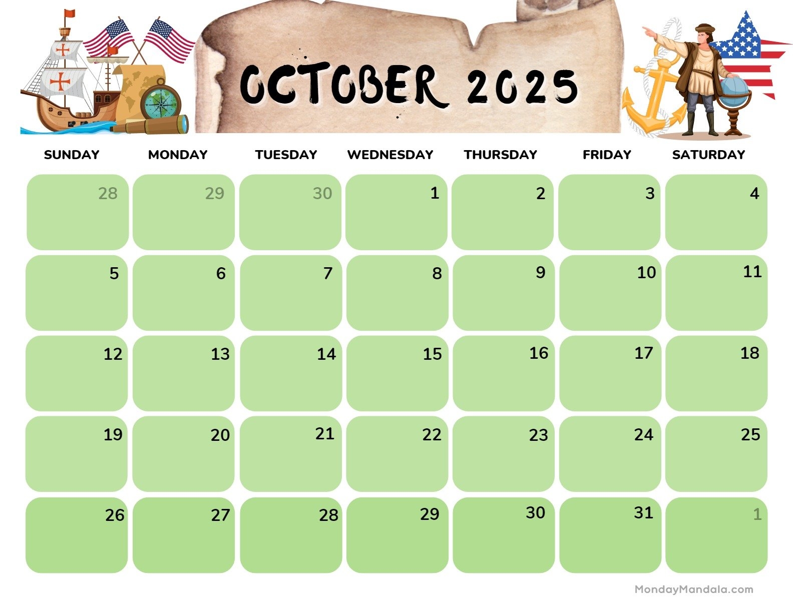 October 2025 Calendar 52 Free PDF Printables 
