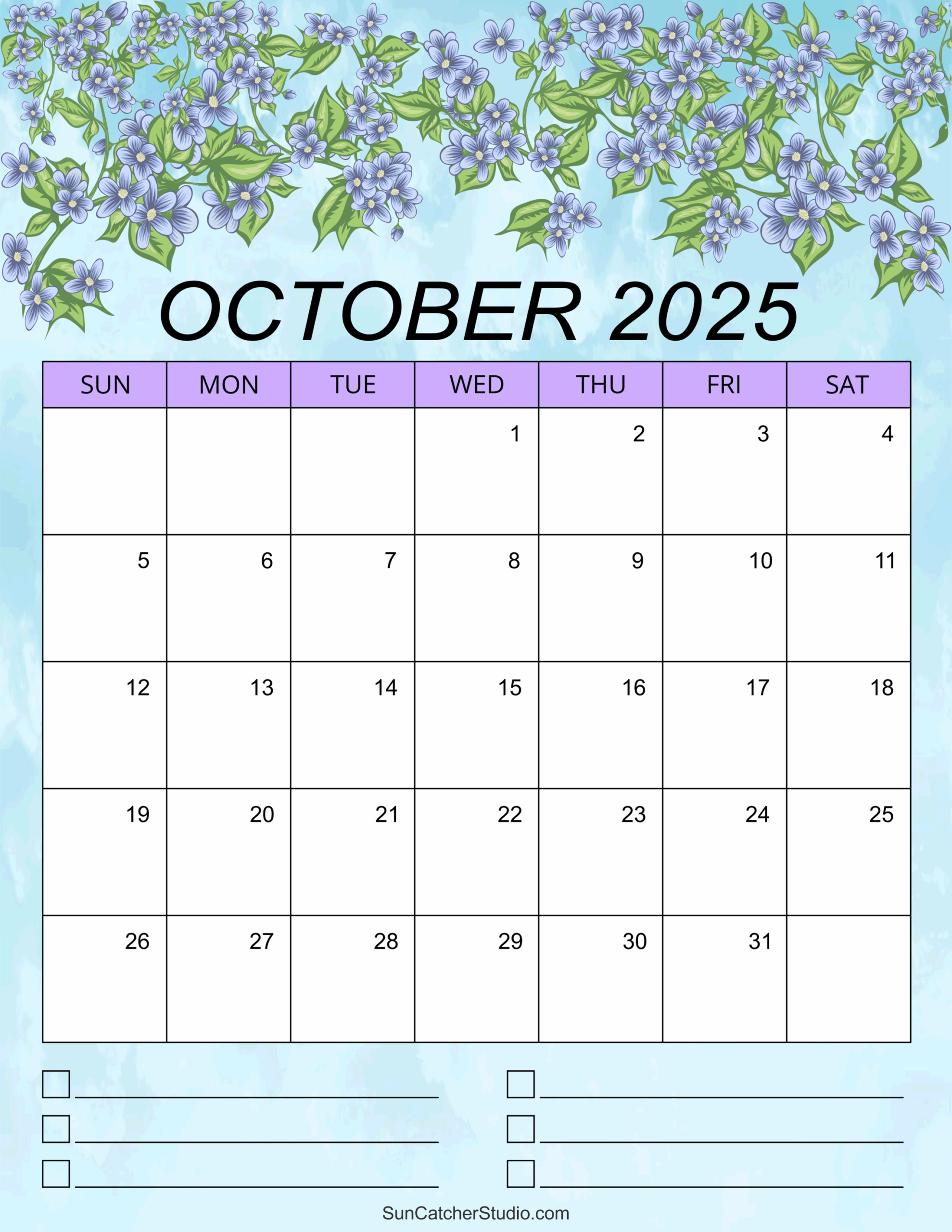 October Activity Calendar 2025