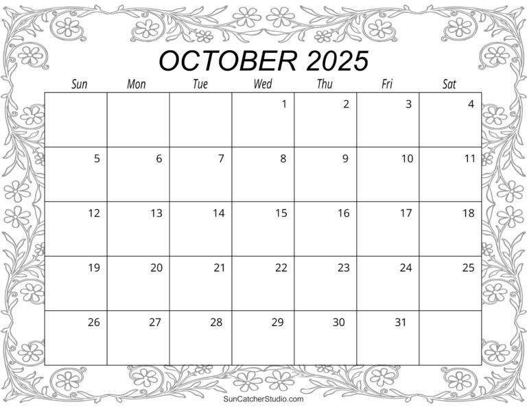 October 2025 Calendar Free Printable Free Printables Monograms Design Tools Patterns U0026 DIY Projects
