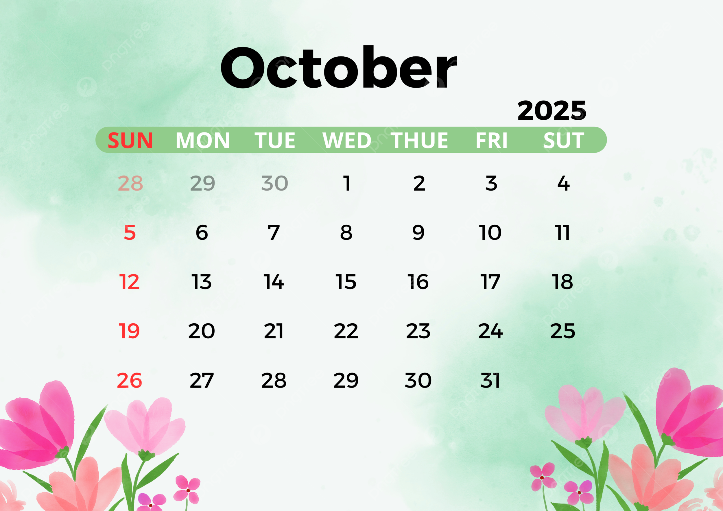 October 2025 Desktop Calendar Wallpaper