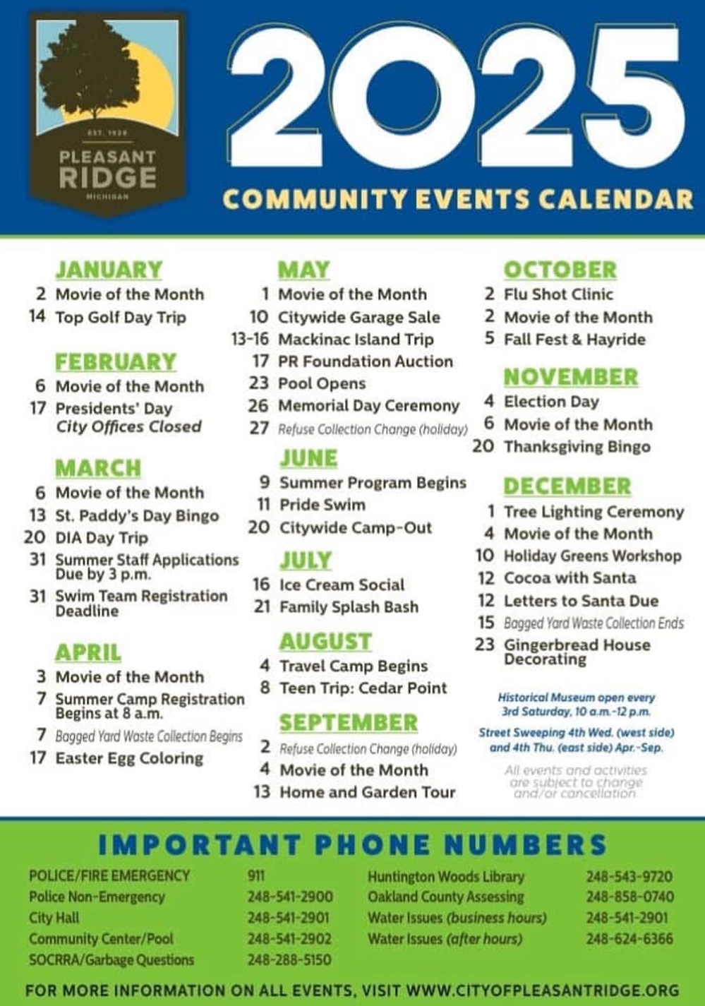 Pleasant Ridge 2025 Events Oakland County Times