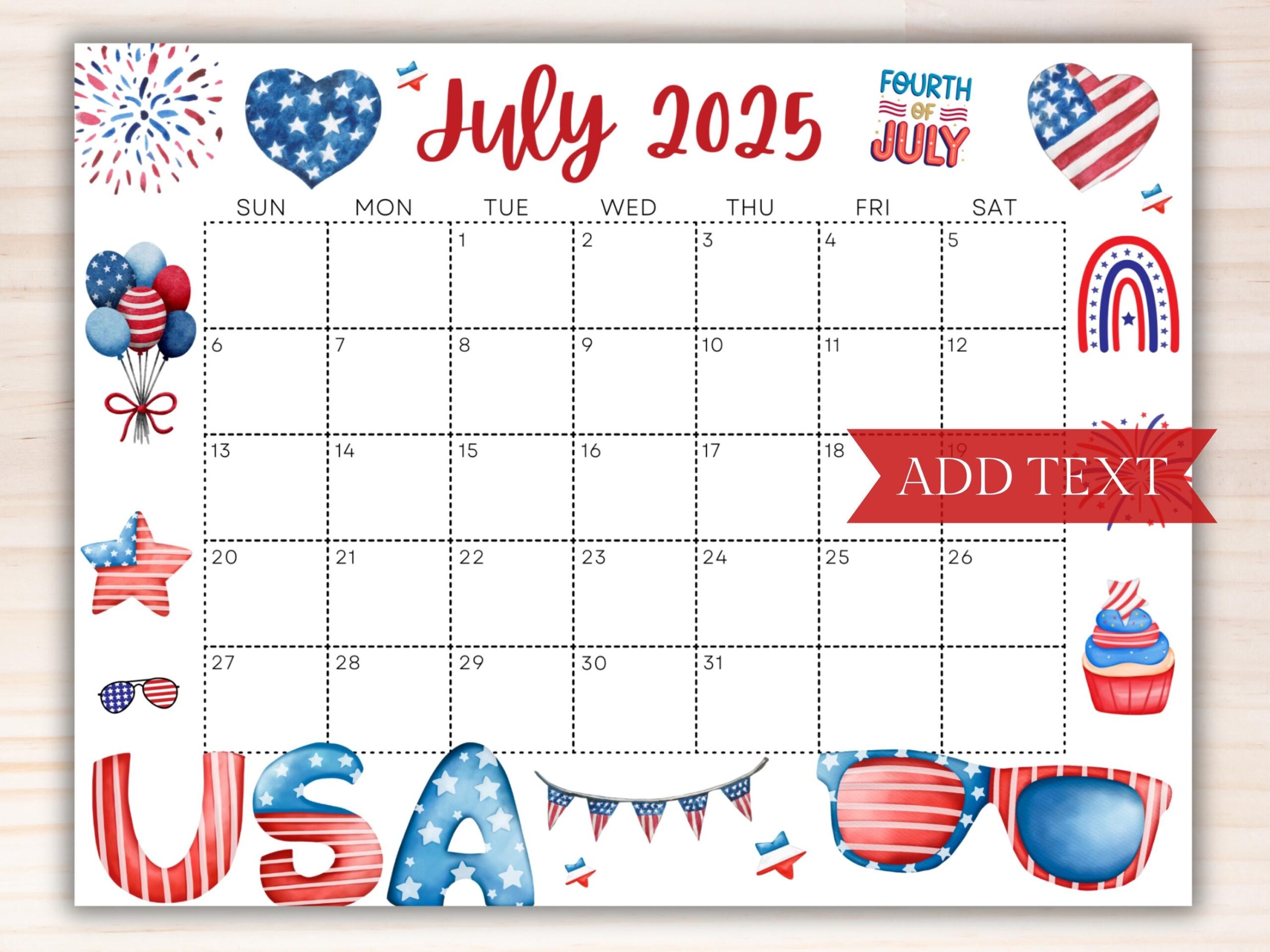 July 2025 Calendar With Us Holidays