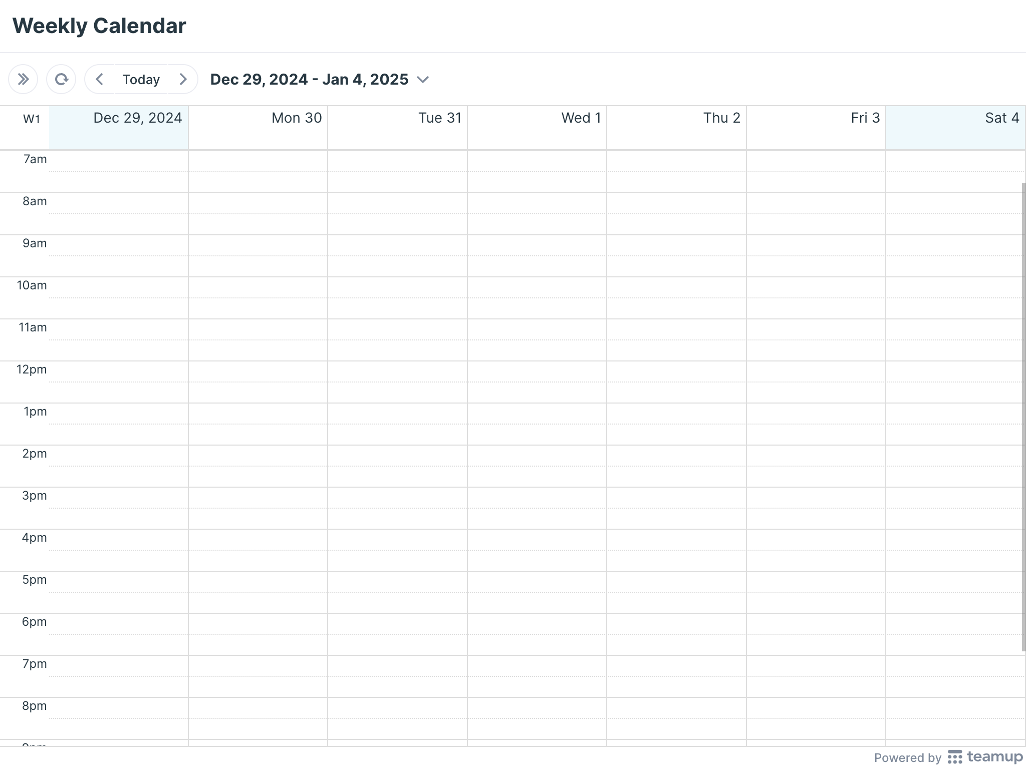 November Weekly Calendar 2025