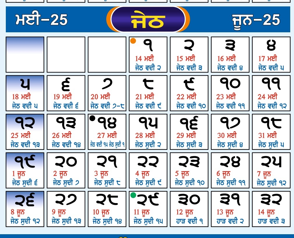 Nanakshahi Calendar December 2025