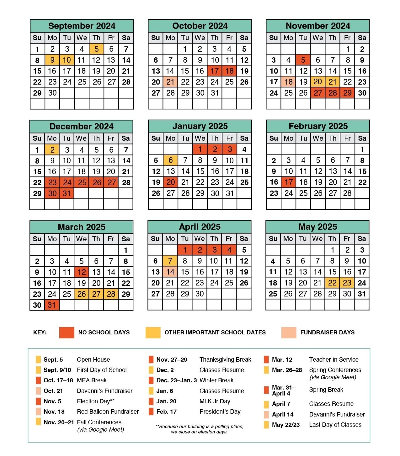 School Calendar Macalester Plymouth Preschool