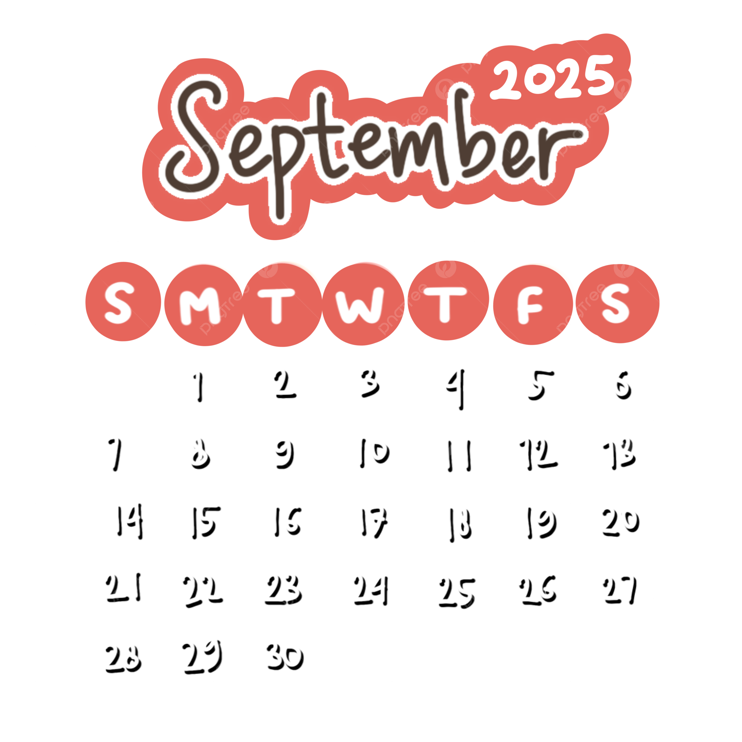 Clear September 2025 Calendar