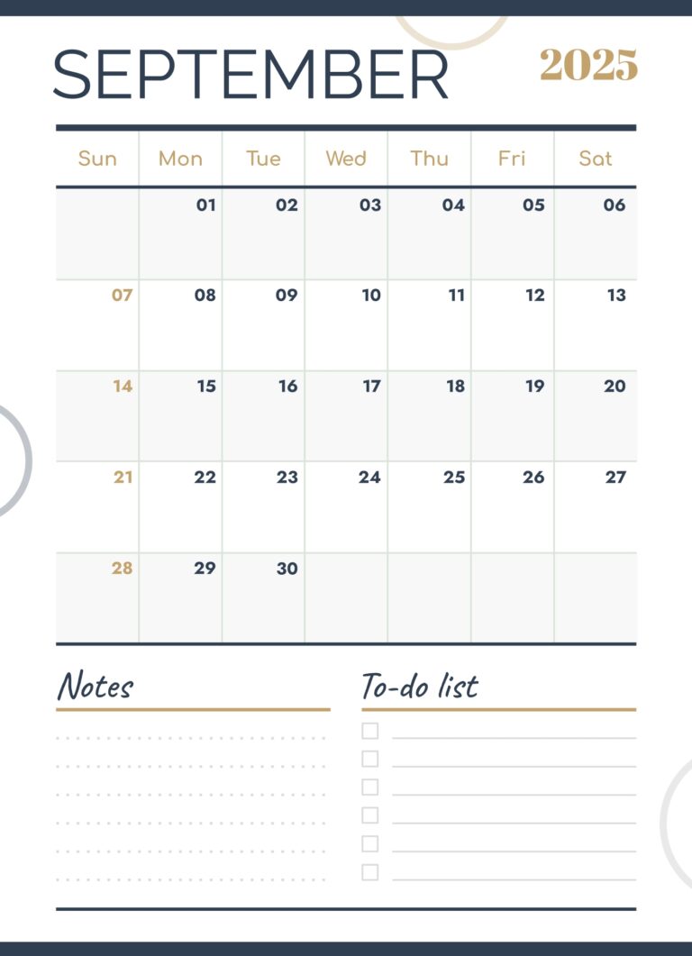 September 2025 Calendar Free Google Docs Template Gdoc io