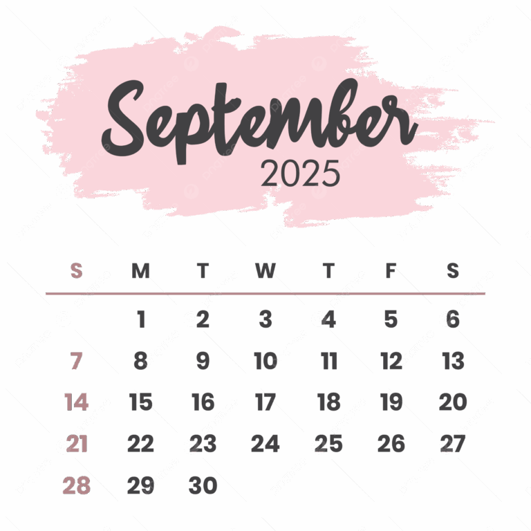 September 2025 Calendar PNG Transparent Images Free Download Vector Files Pngtree