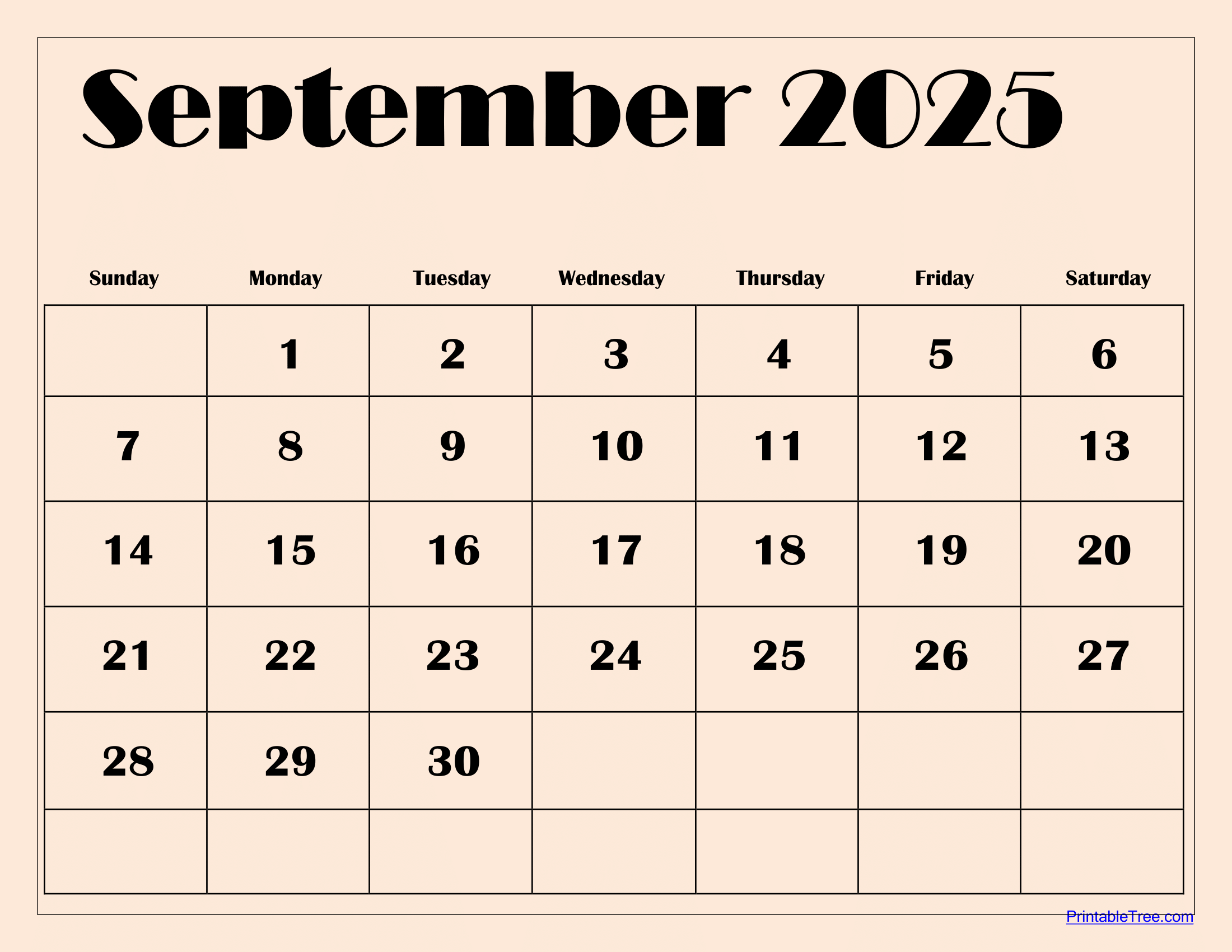 September Calendar 2025 With Festival