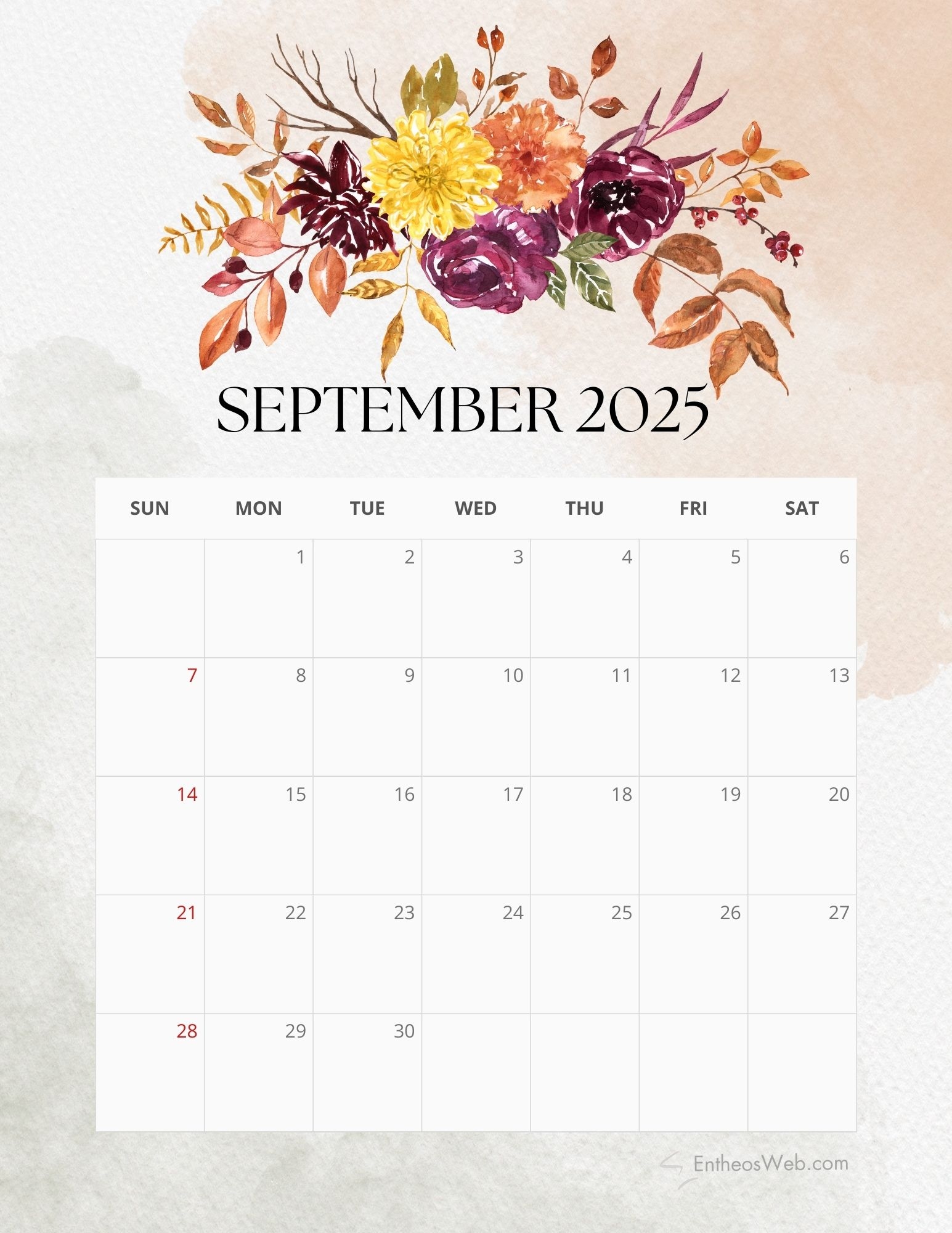 September 2025 Calendar Pretty
