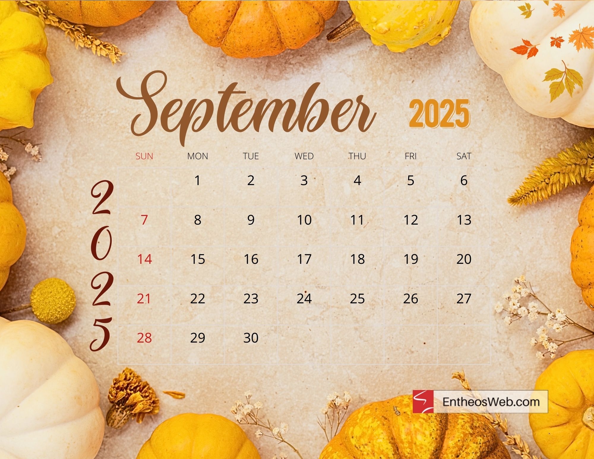 September 2025 Calendar Desktop Wallpaper Free