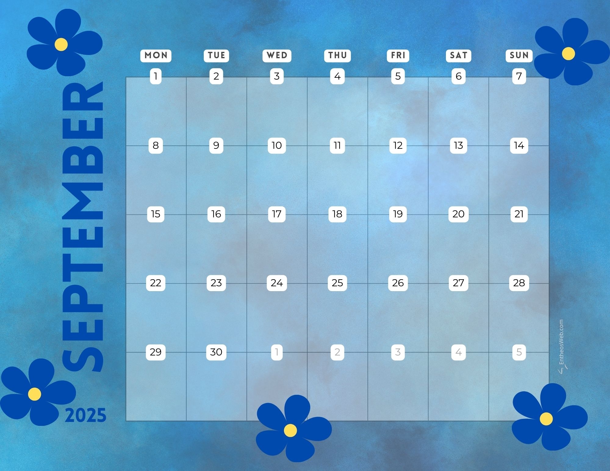 September 2025 Calendar Printables EntheosWeb