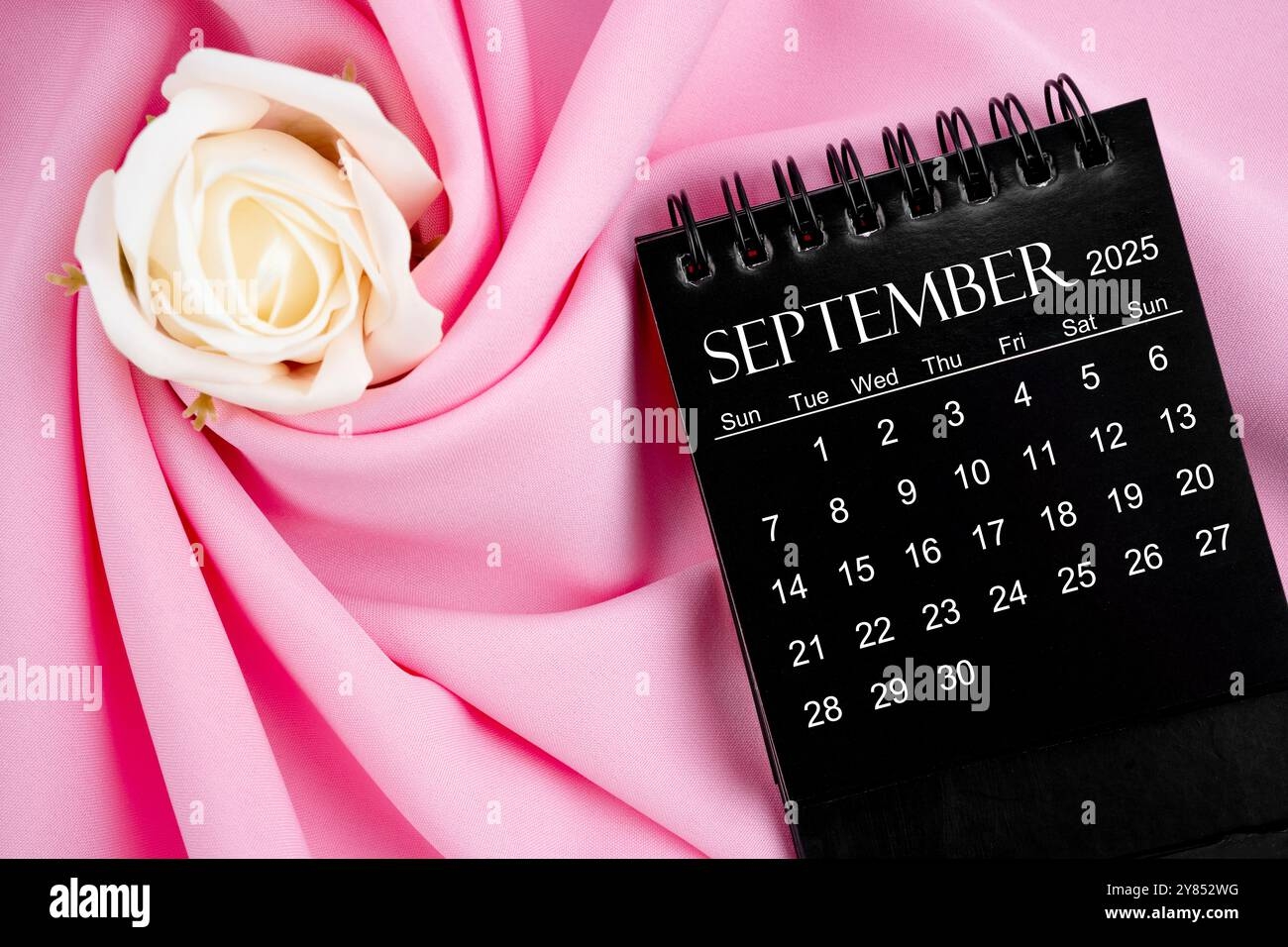 September 2025 Calendar Black Background
