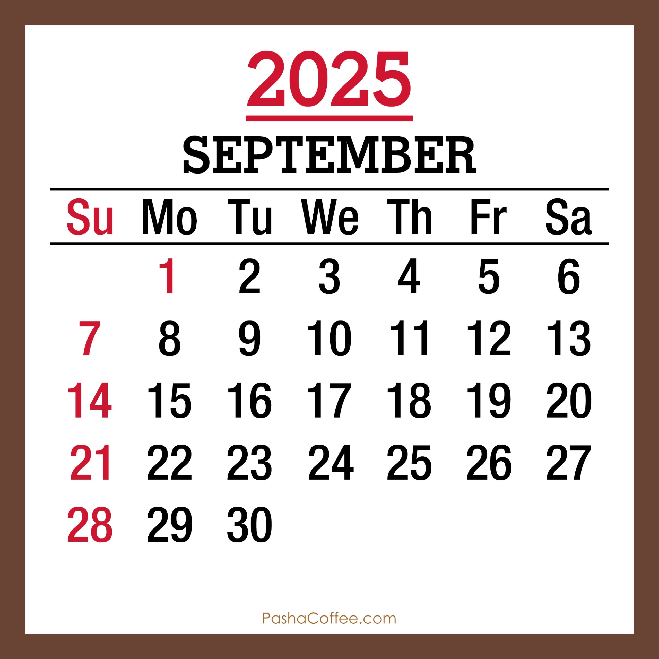 September 6th 2025 Calendar