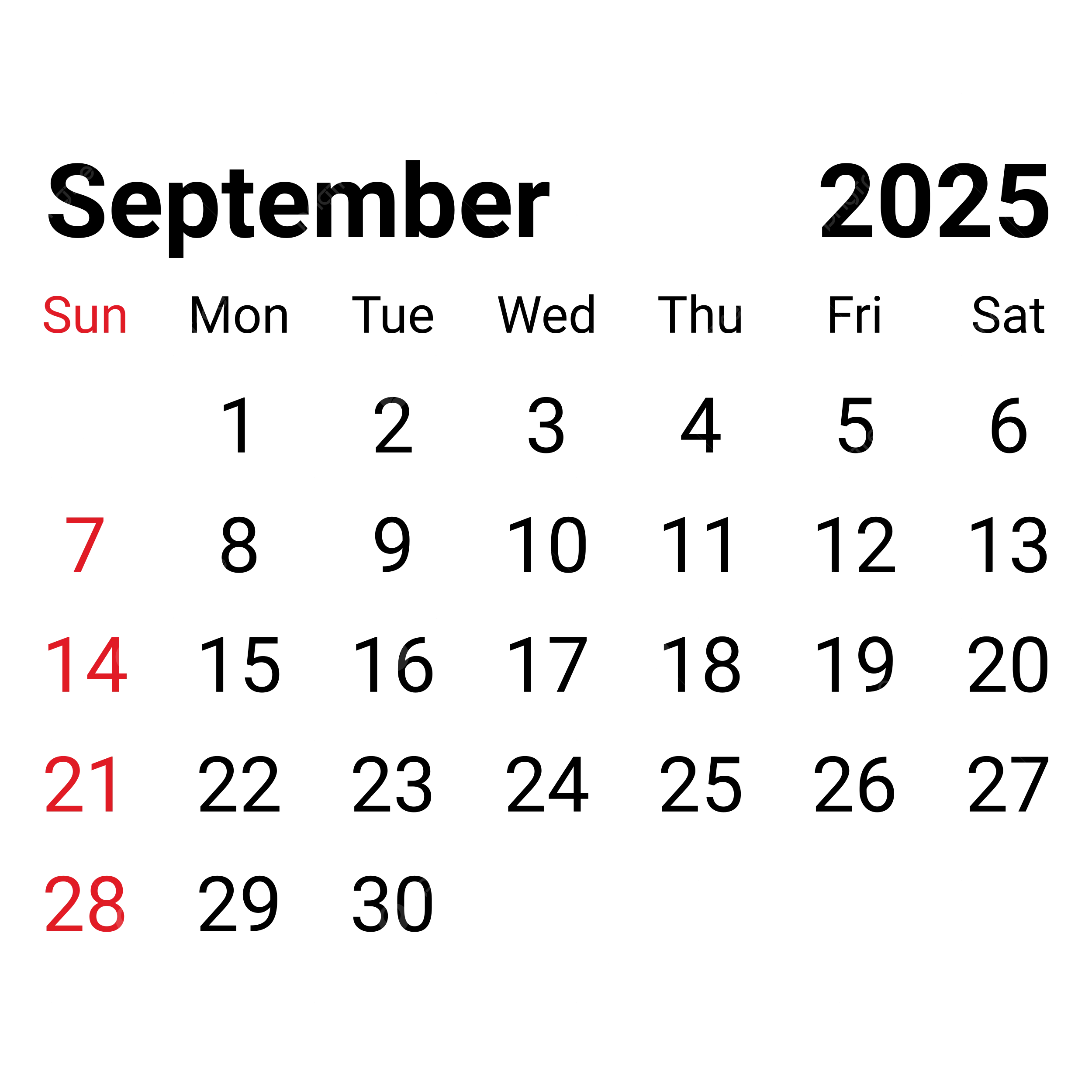 September 2025 PNG Transparent Images Free Download Vector Files Pngtree