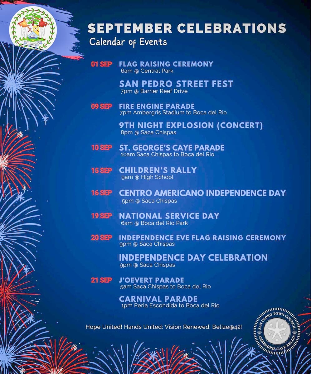 September Celebrations U0026 Events Calendar In San Pedro Belize 