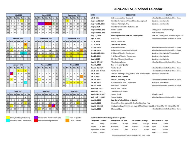 SFPS Sets 2024 25 School Calendar Santa Fe Public Schools