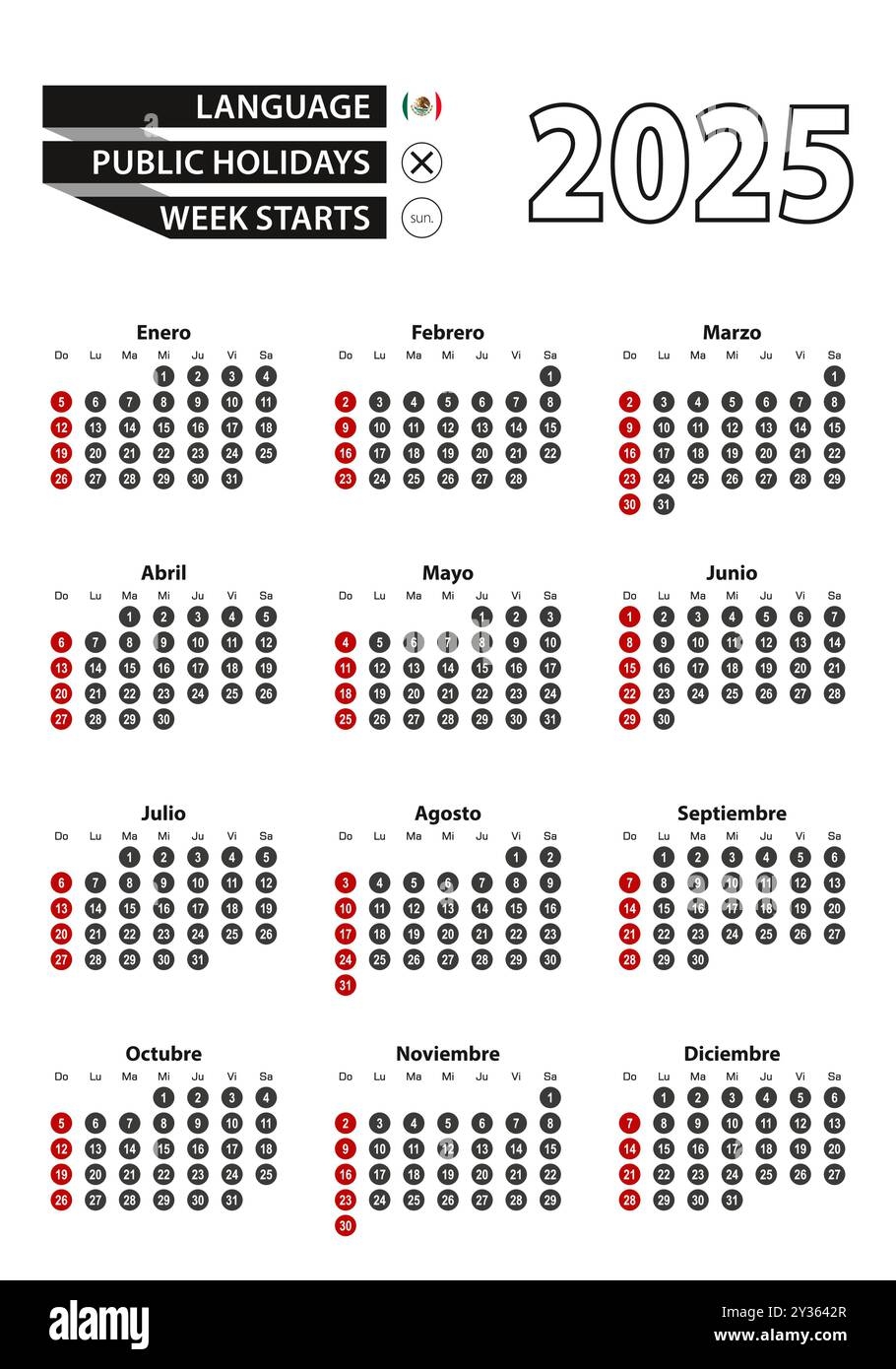 Spanish Calendar 2025 Cut Out Stock Images U0026 Pictures Alamy