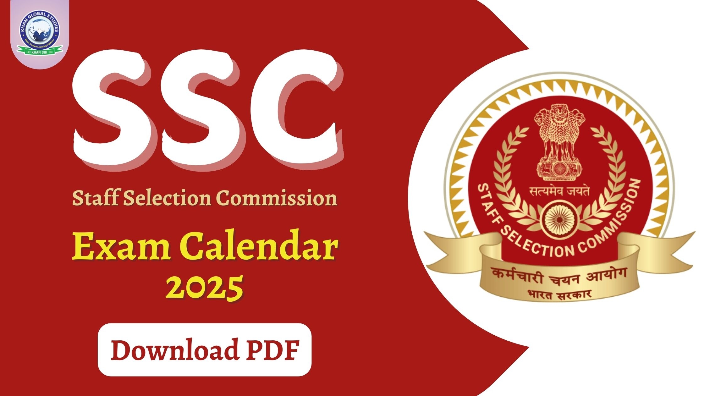 SSC Exam Calendar 2025 26 Released Ssc gov in Khan Global Studies Blogs
