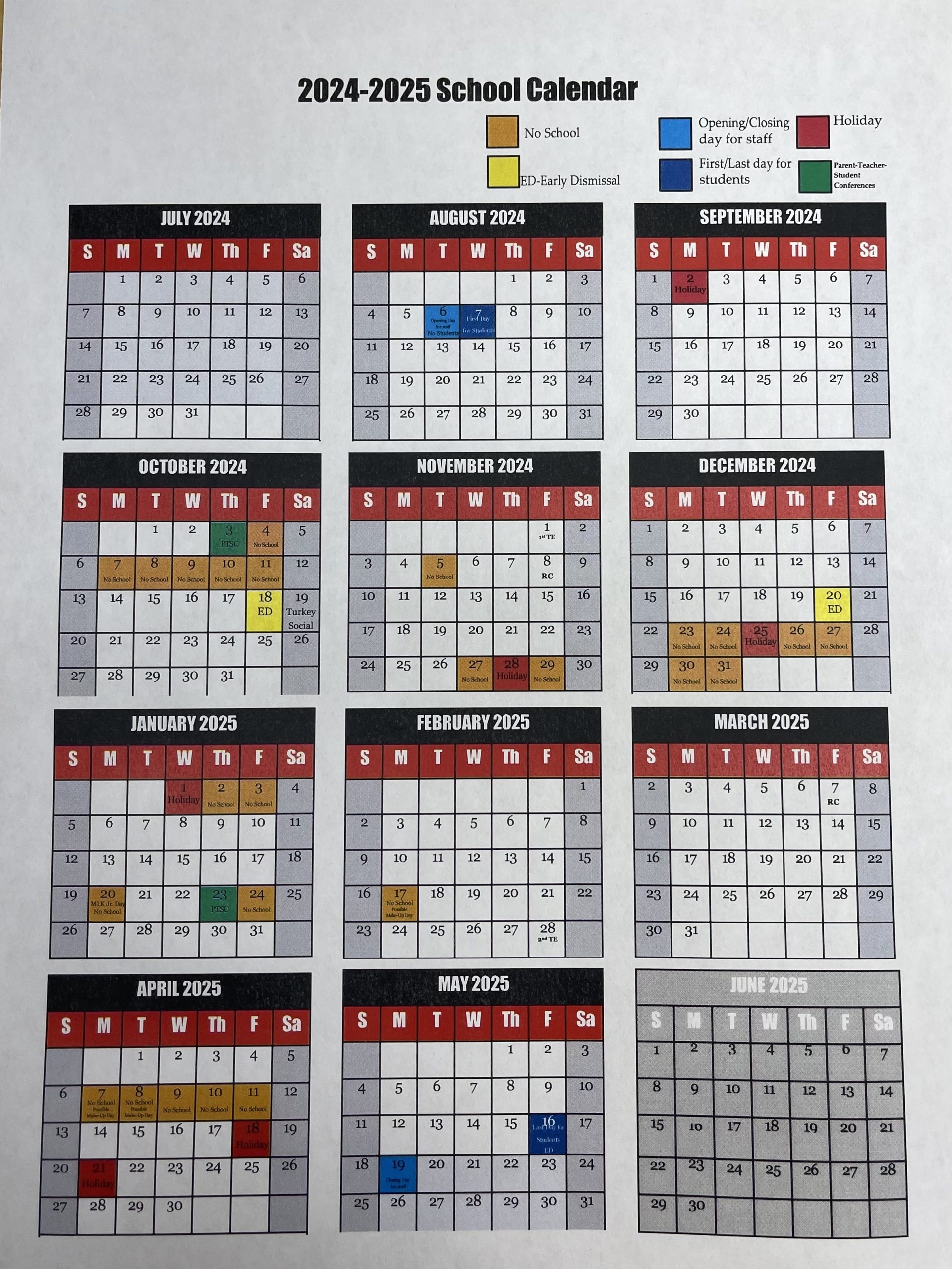 St Augustine Catholic School SCHOOL CALENDAR 2024 2025
