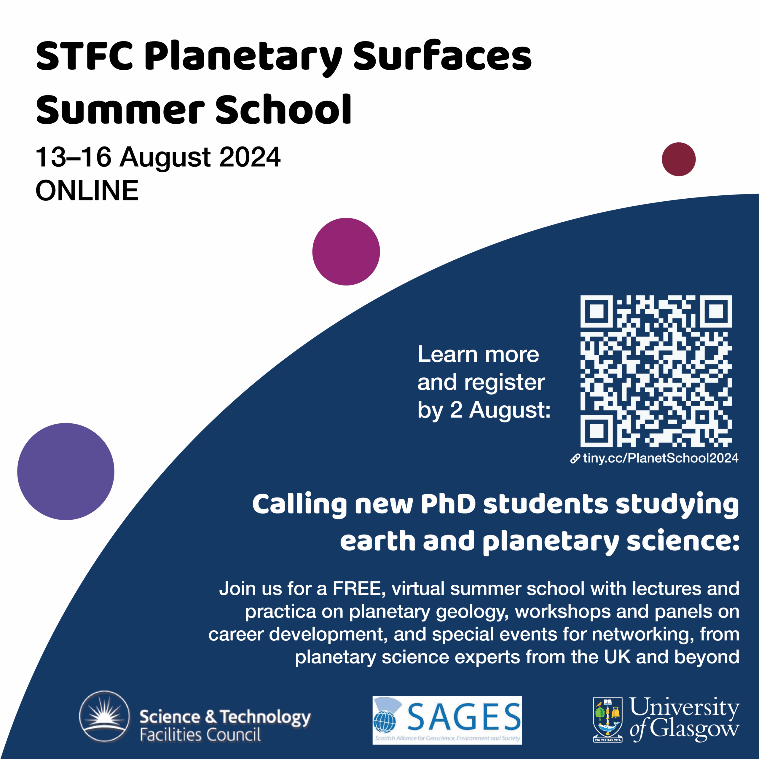 STFC Planetary Surfaces Virtual Summer School 13th 16th August 