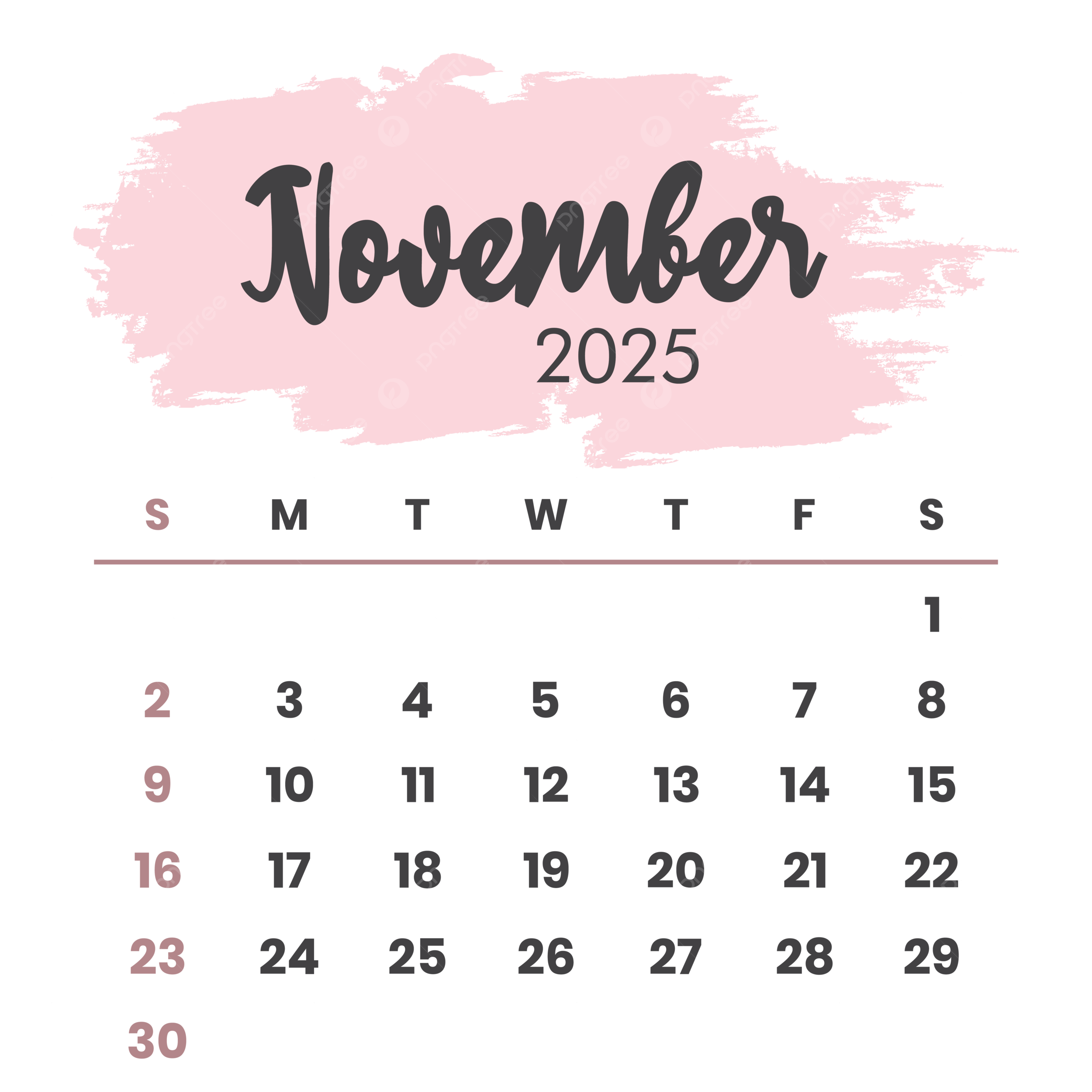 Tata Letak Kalender November 2025 Overlay Yang Dapat Dicetak Mengatur Tugas Atau Acara Vektor November 2025 Kalender November 2025 Kalender 2025 PNG Dan Vektor Dengan Background Transparan Untuk Unduh Gratis