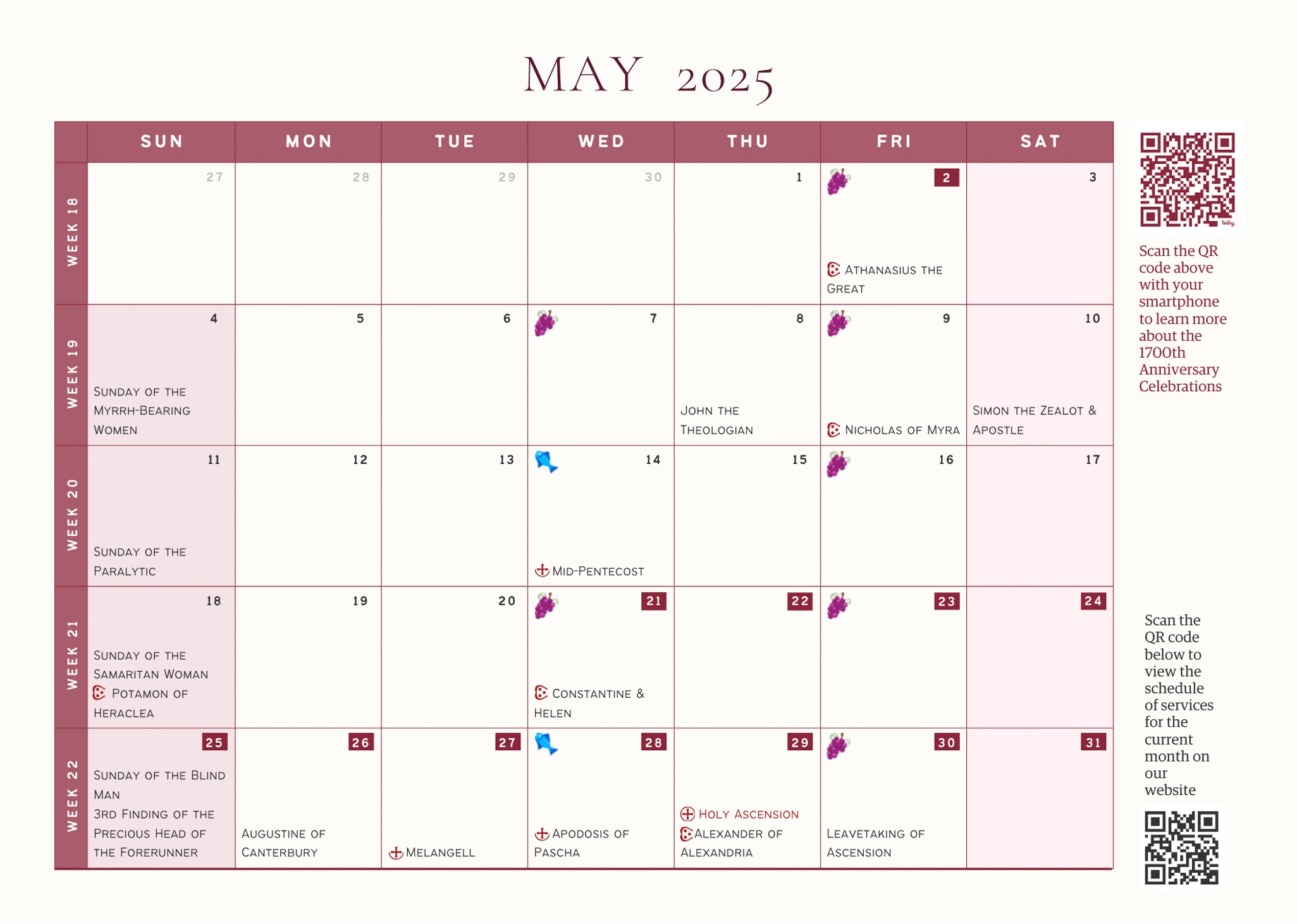 The 2025 Orthodox Wall Calendar Is Now Available Shrewsbury 