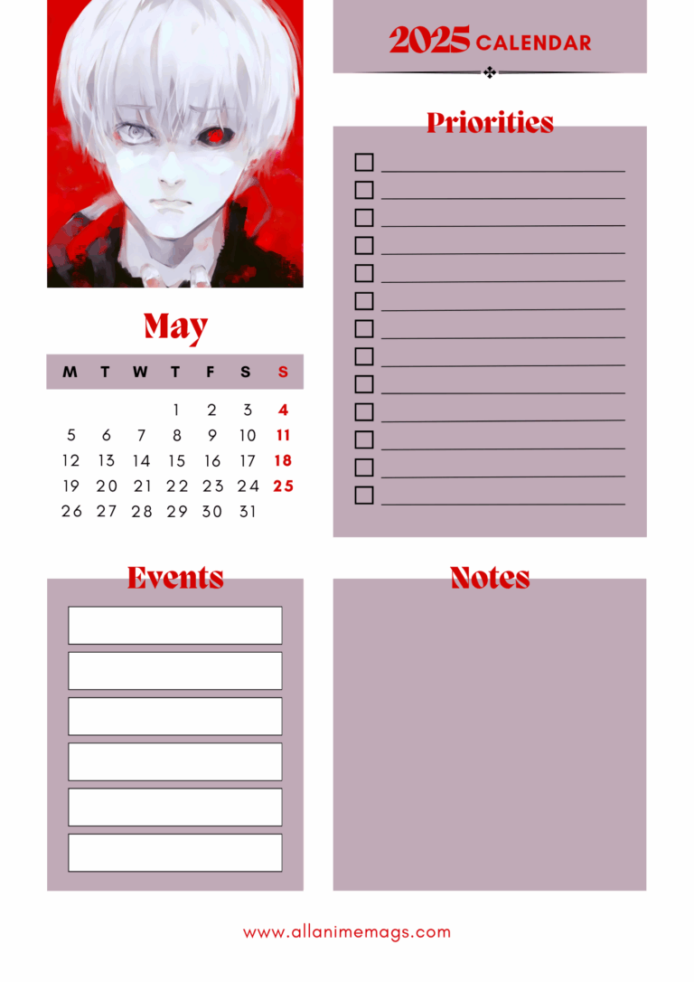 Tokyo Ghoul 2025 Diary Anime Calendar All About Anime And Manga