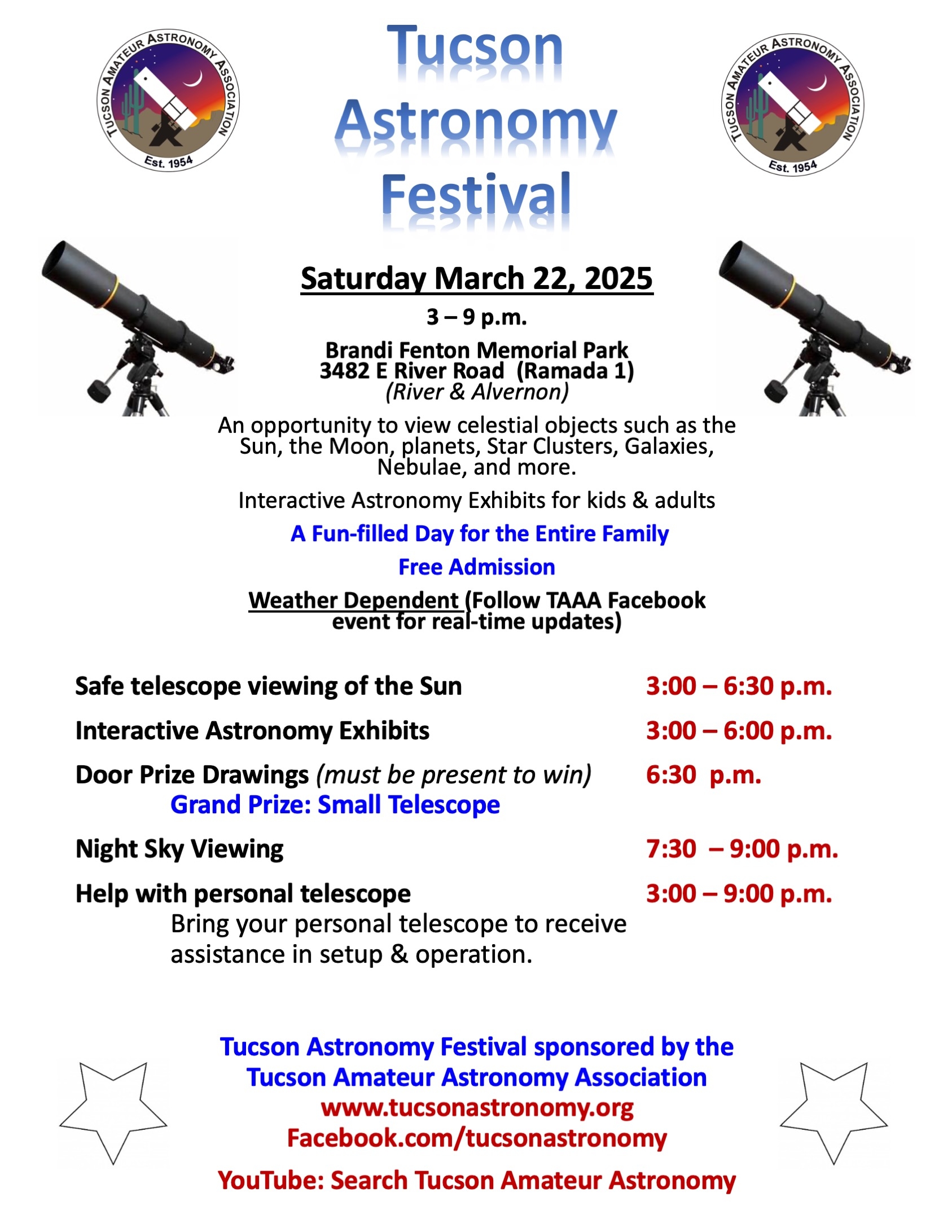 Tucson Astronomy Festival Tucson Amateur Astronomy Association