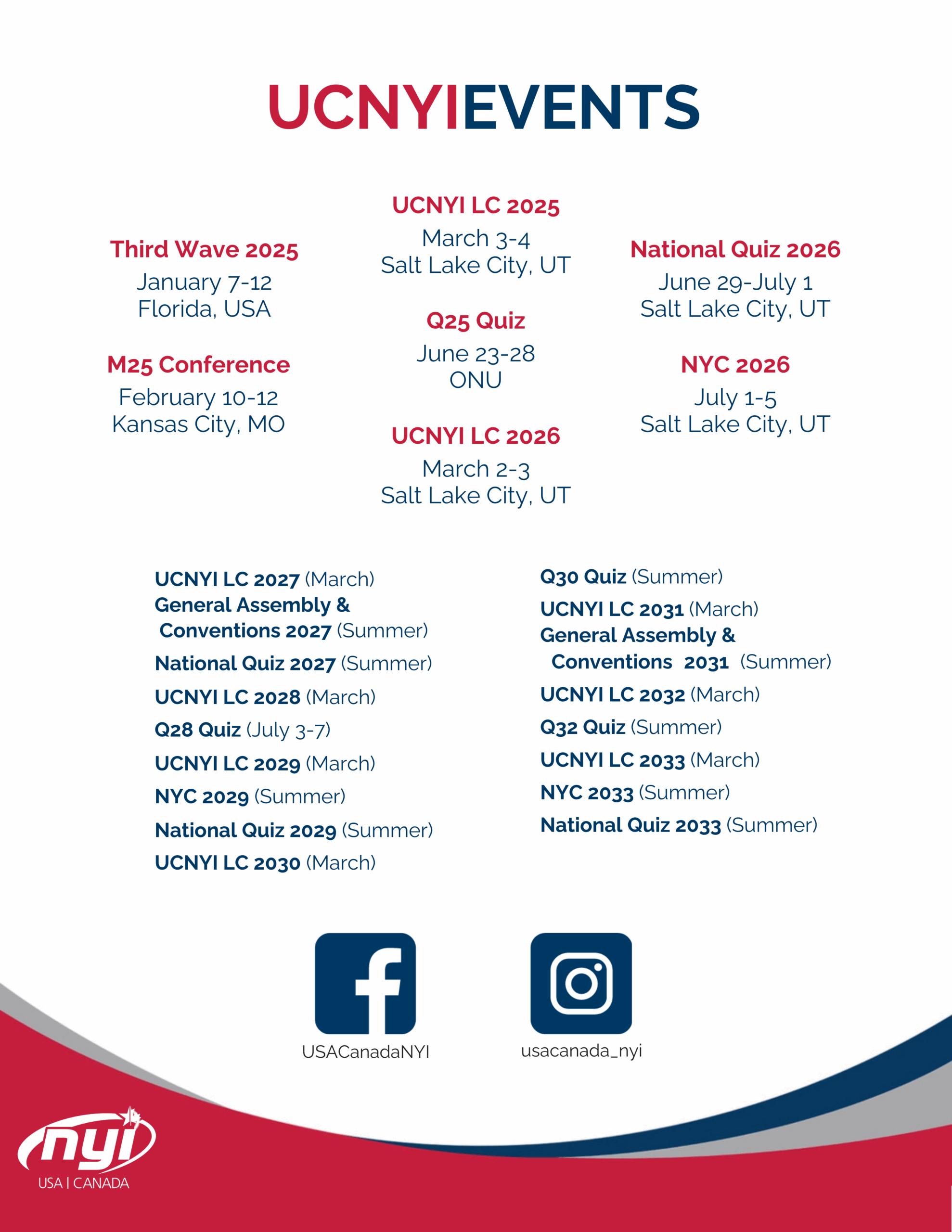 UCNYI Event Calendar NYI Connect