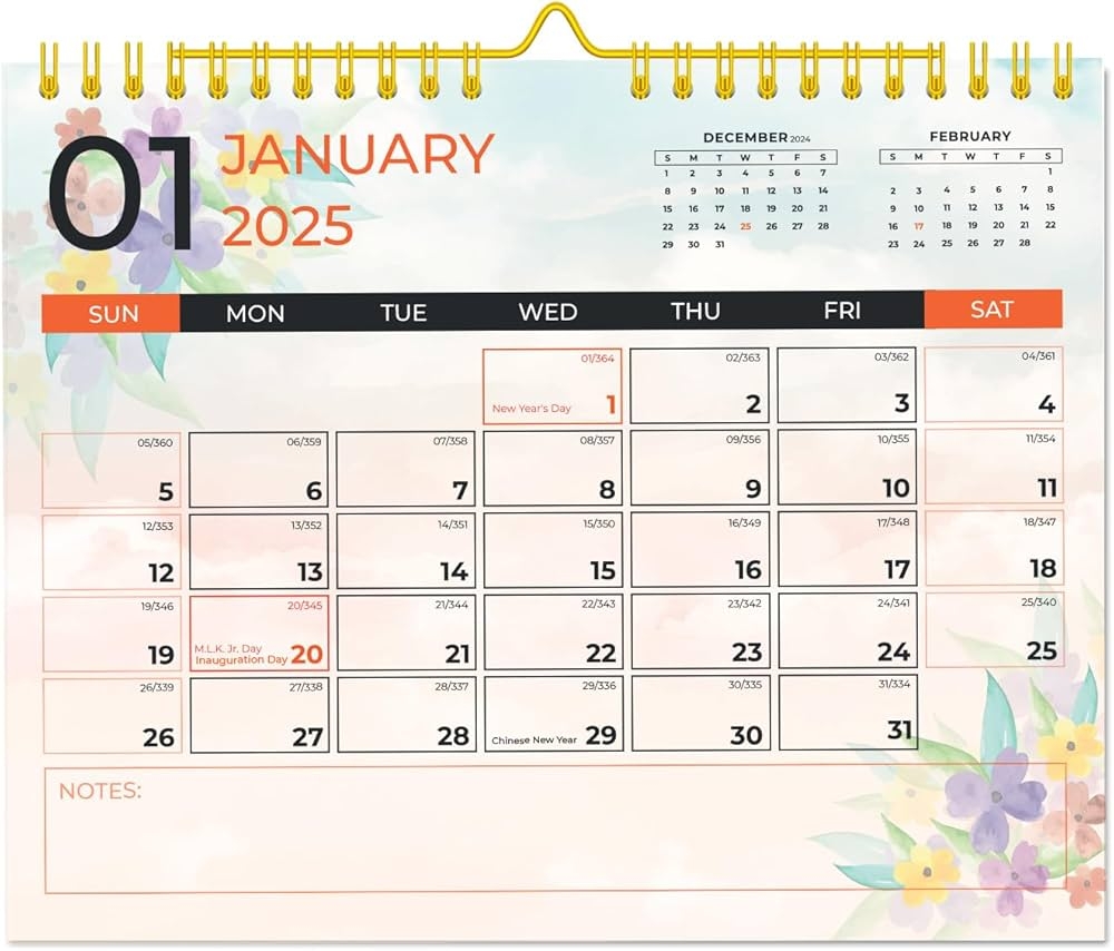 Wall Calendar 2025 2026 Jan 2025 June 2026 18 Month Planner 14 8