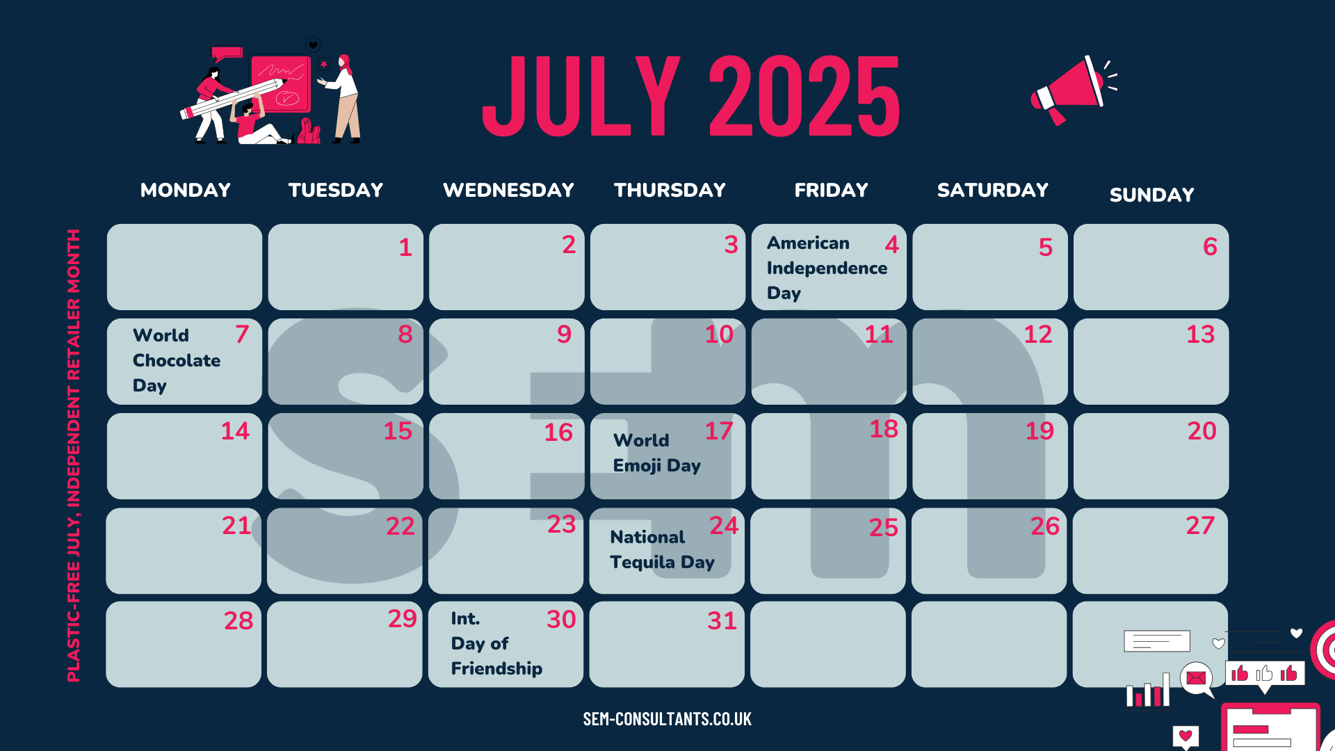 Social Media Calendar 2025 July