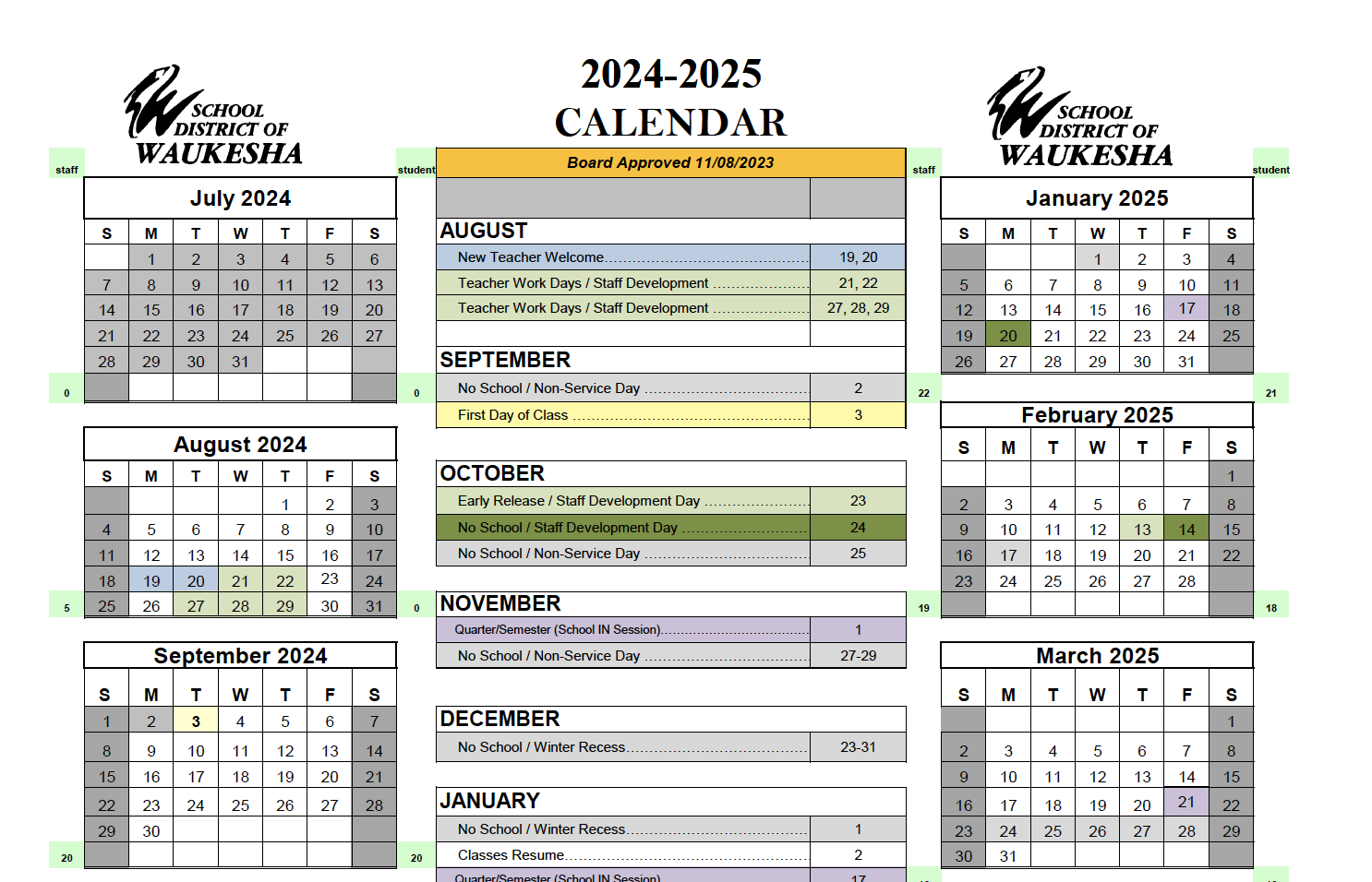 2024 2025 School Year Calendar Summit View Elementary