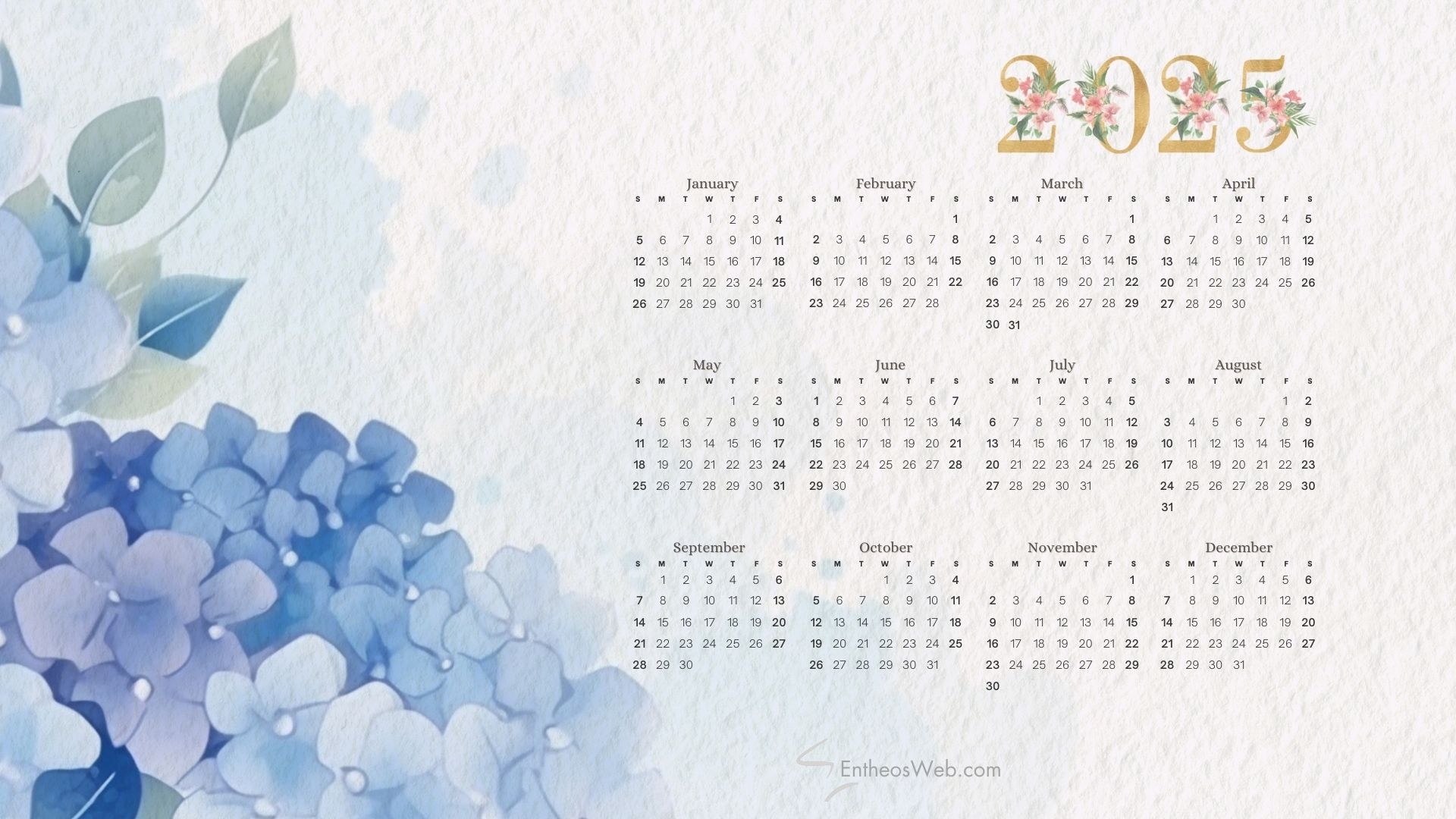 December Desktop Calendar Wallpaper 2025
