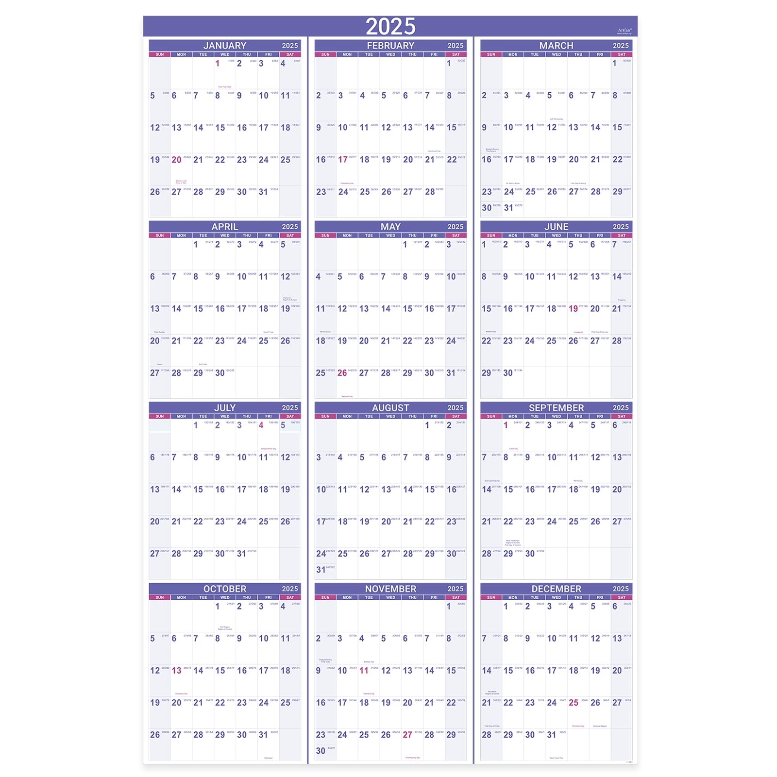 Julian Calendar Weeks 2025