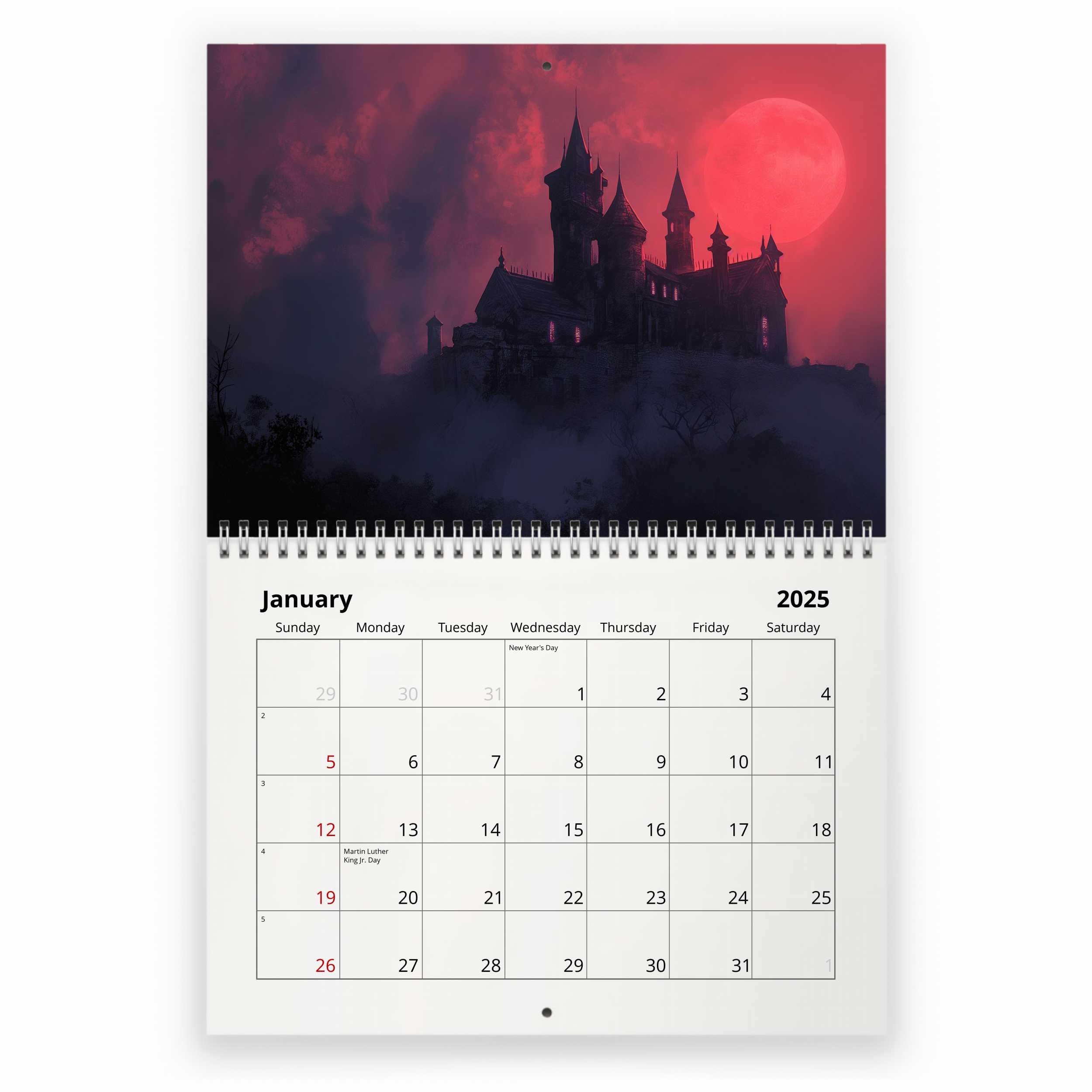 Goth Calendar July 2025