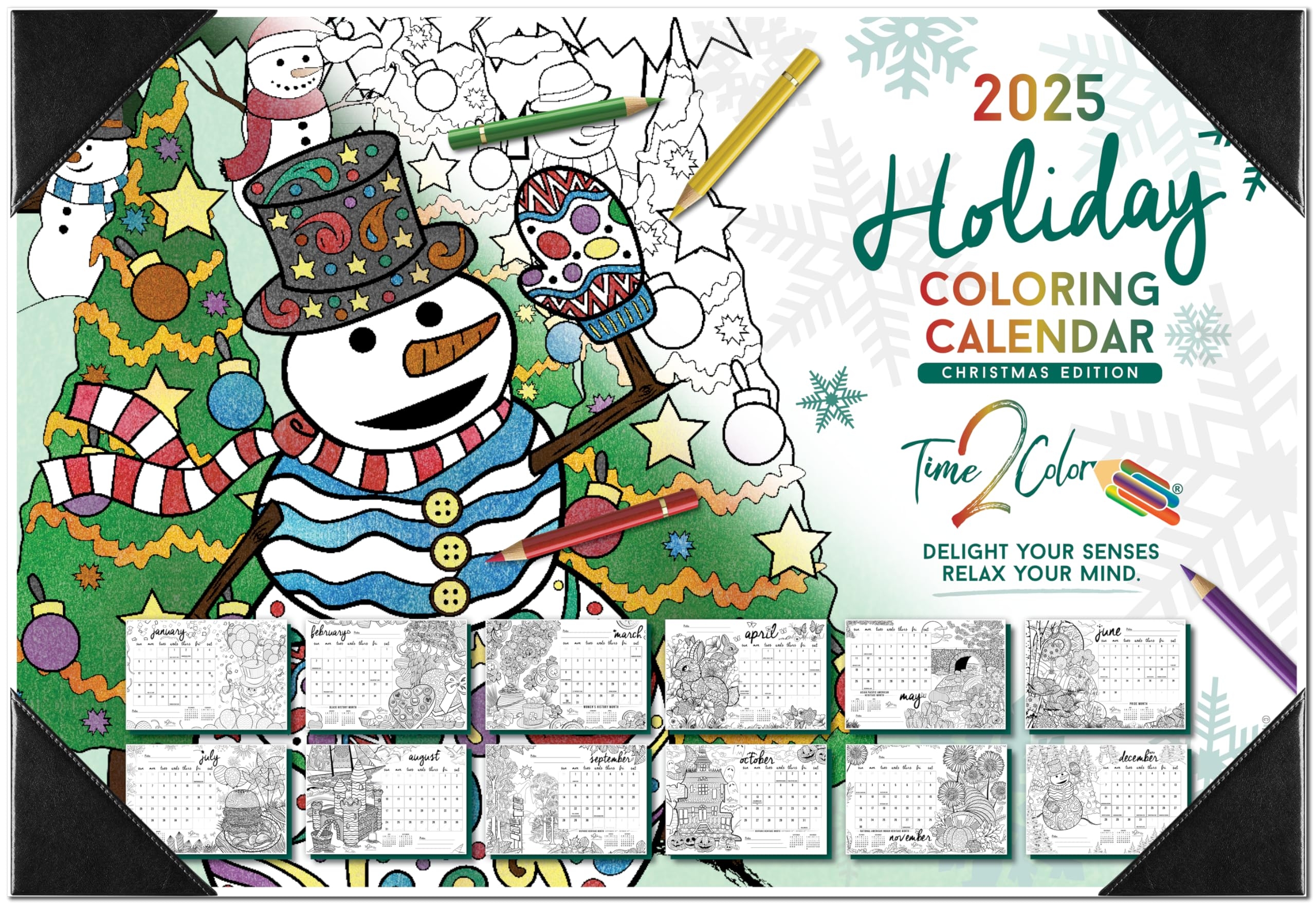 Amazon Time2Color 2025 Home Edition Desk Blotter Coloring Calendar 