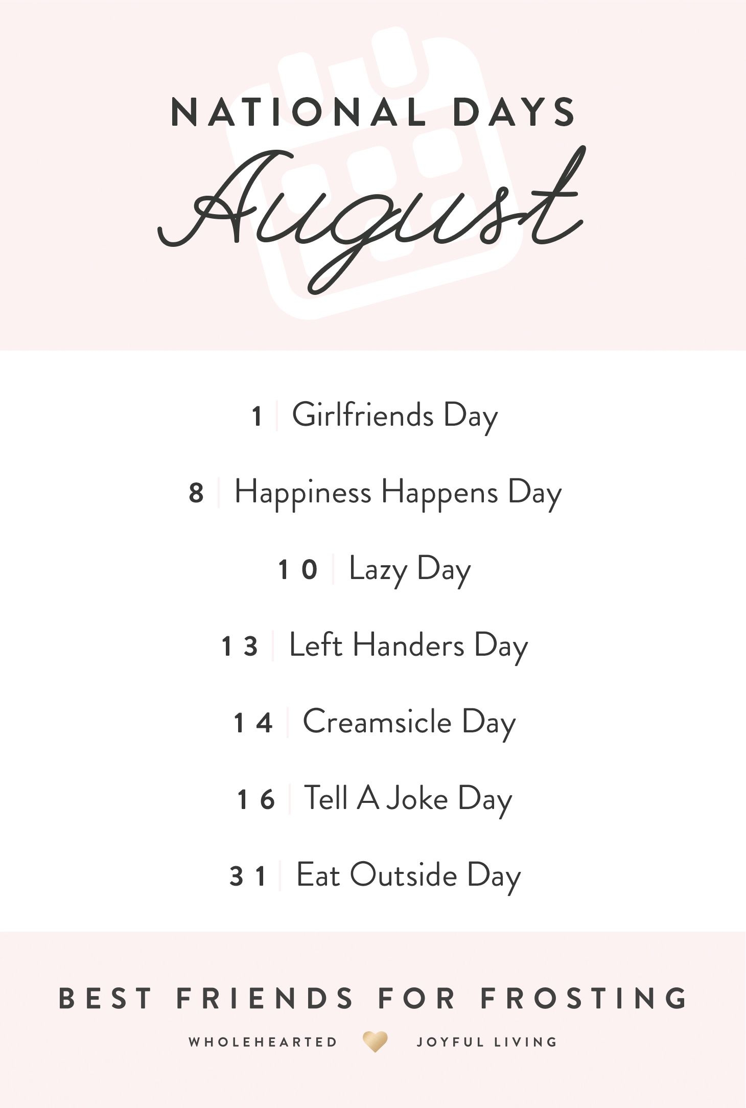 August National Days Calendar 2025