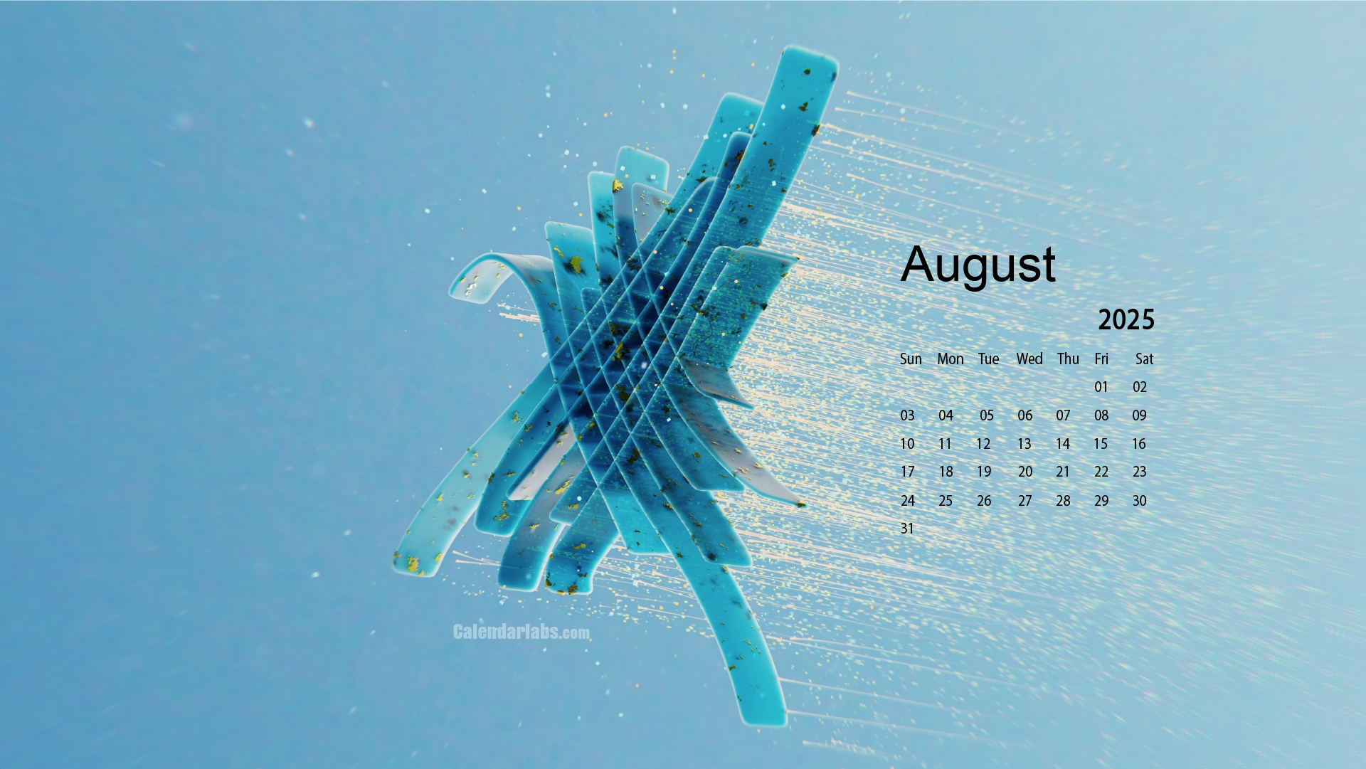 2025 August Calendar Wallpaper