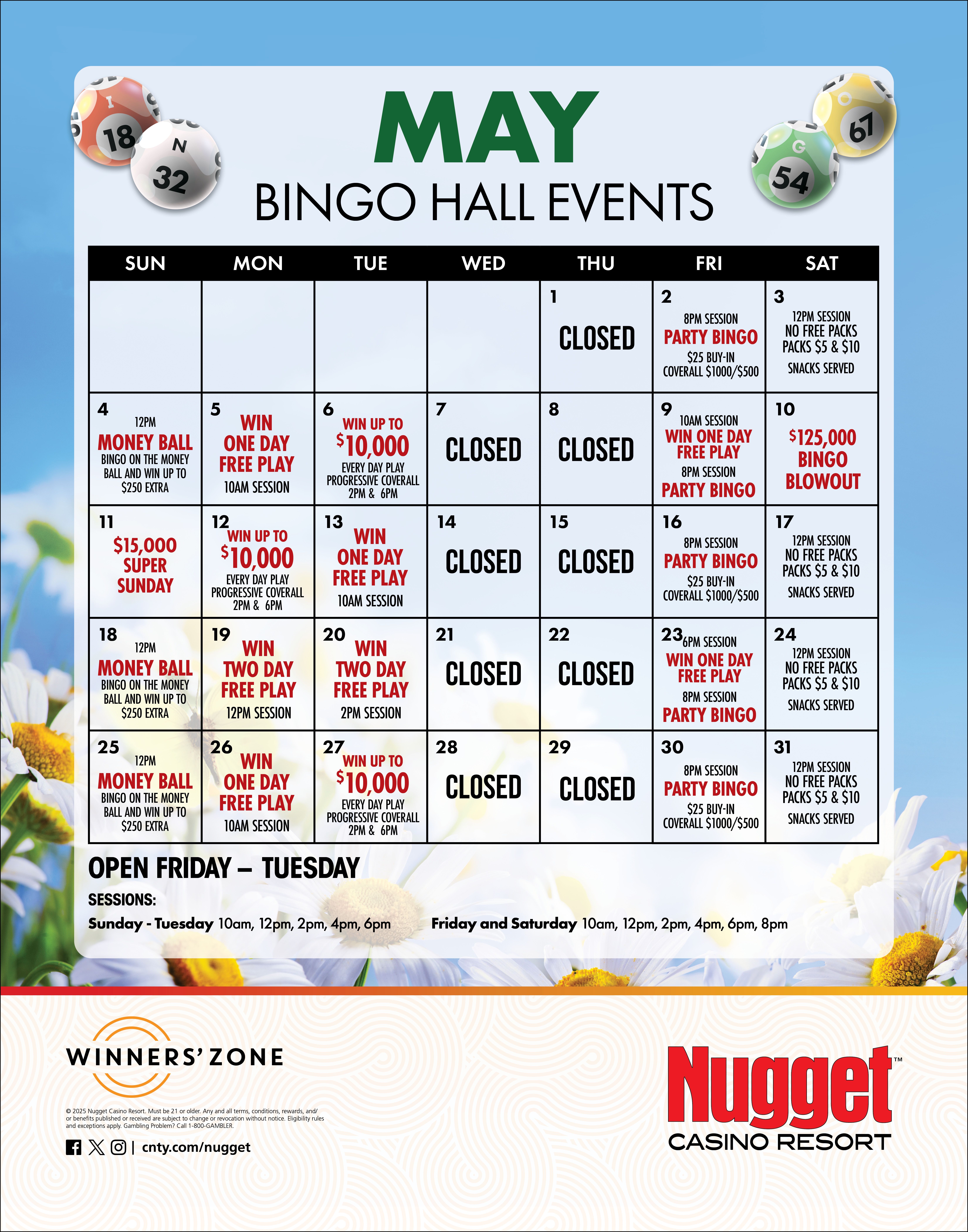Bingo Played Daily In Reno Sparks Nevada Nugget Casino