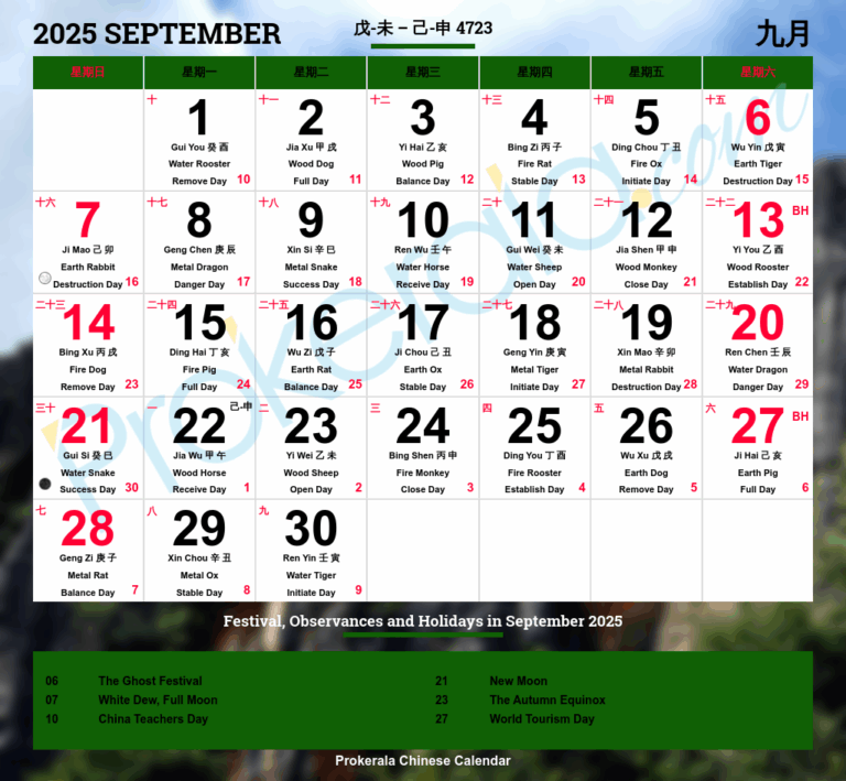 Chinese Calendar 2025 Festivals Holidays 2025