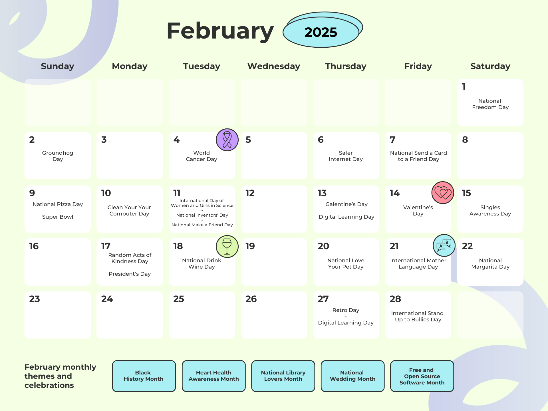 Social Media Calendar 2025 August