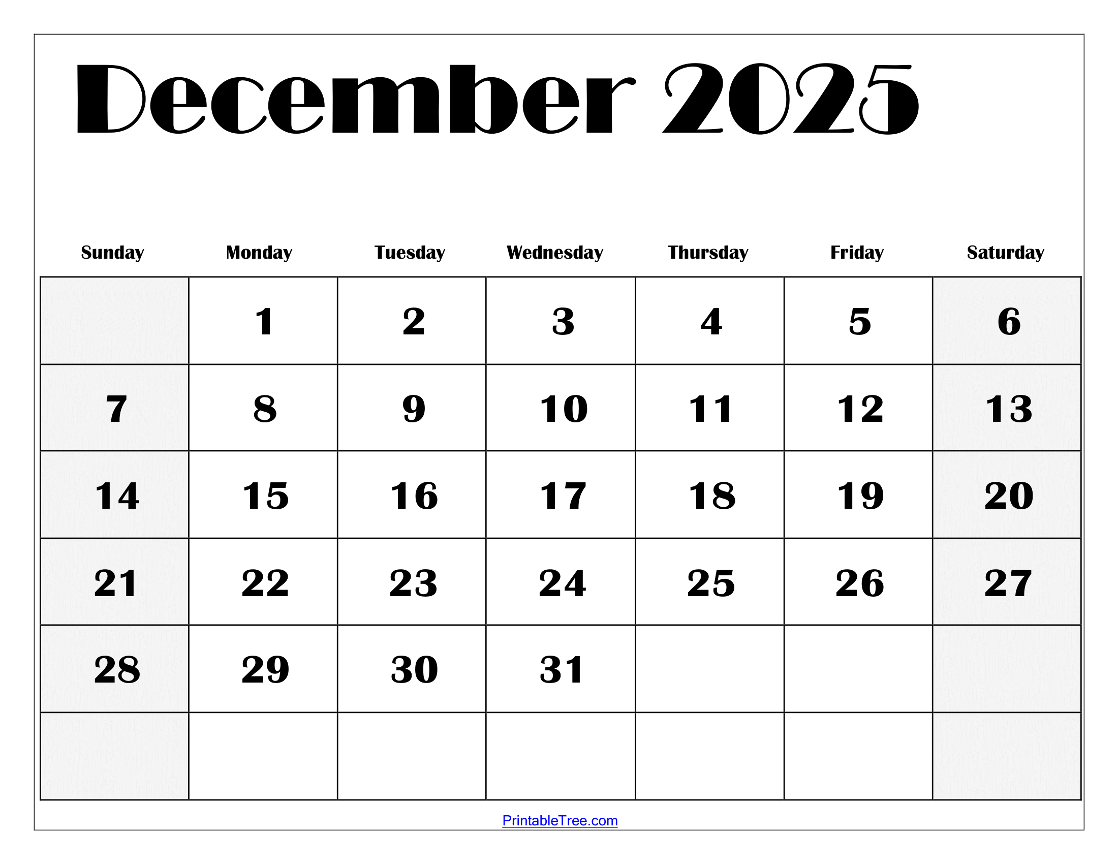 Chicago Calendar December 2025