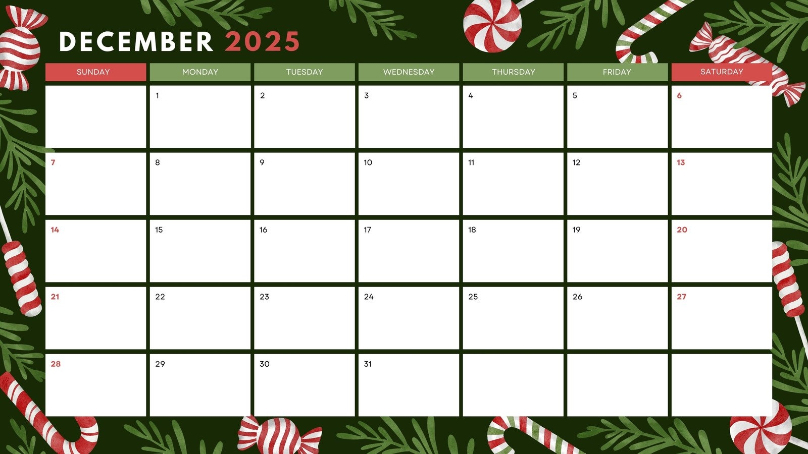 December Kindness Calendar 2025